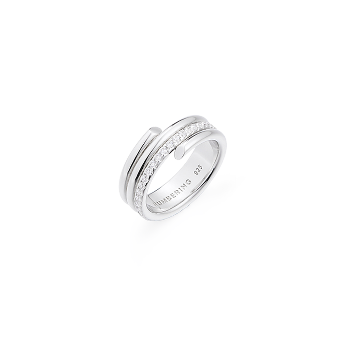 넘버링 #8407 코일 스파이럴 파베 링 실버(NUMBERING #8407 Coil Spiral Pave Ring Silver)
