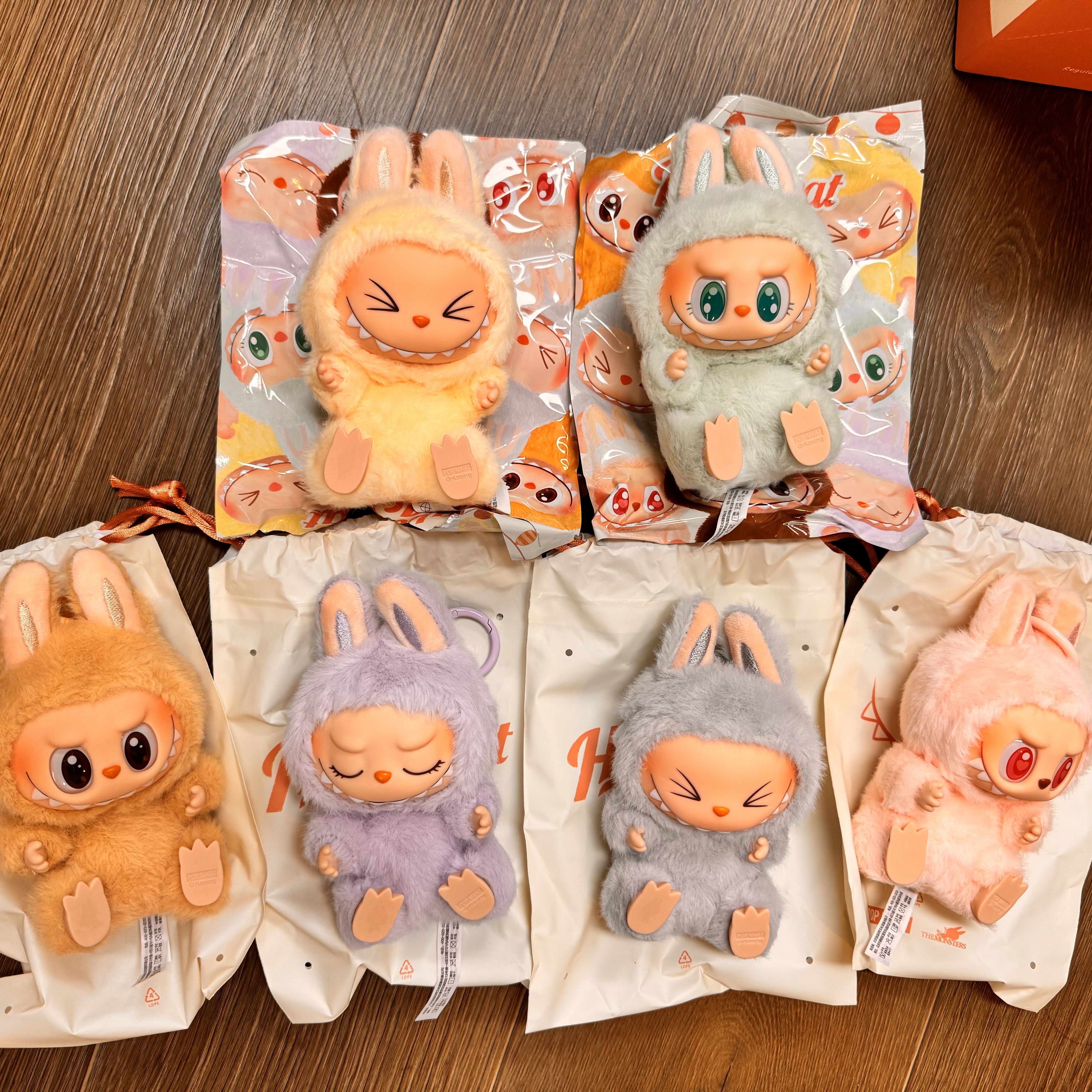 Pop Mart Labubu Let's Play Together Doll Series Sealed Case (6 Blind Boxes), Pop Mart Labubu Let's Play Together Doll Series Dada Keyring (Opened Case) 착용 스타일