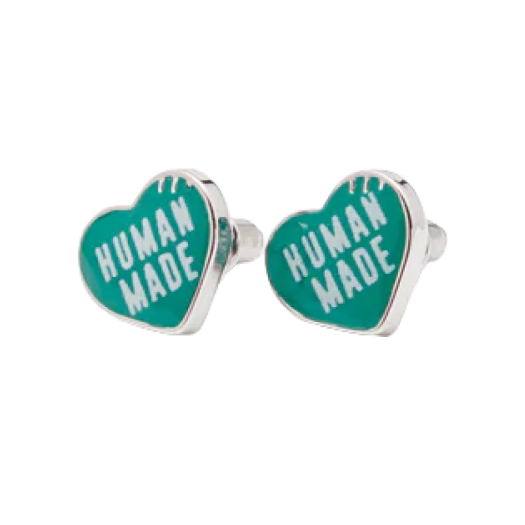 Human Made Heart Earrings Green