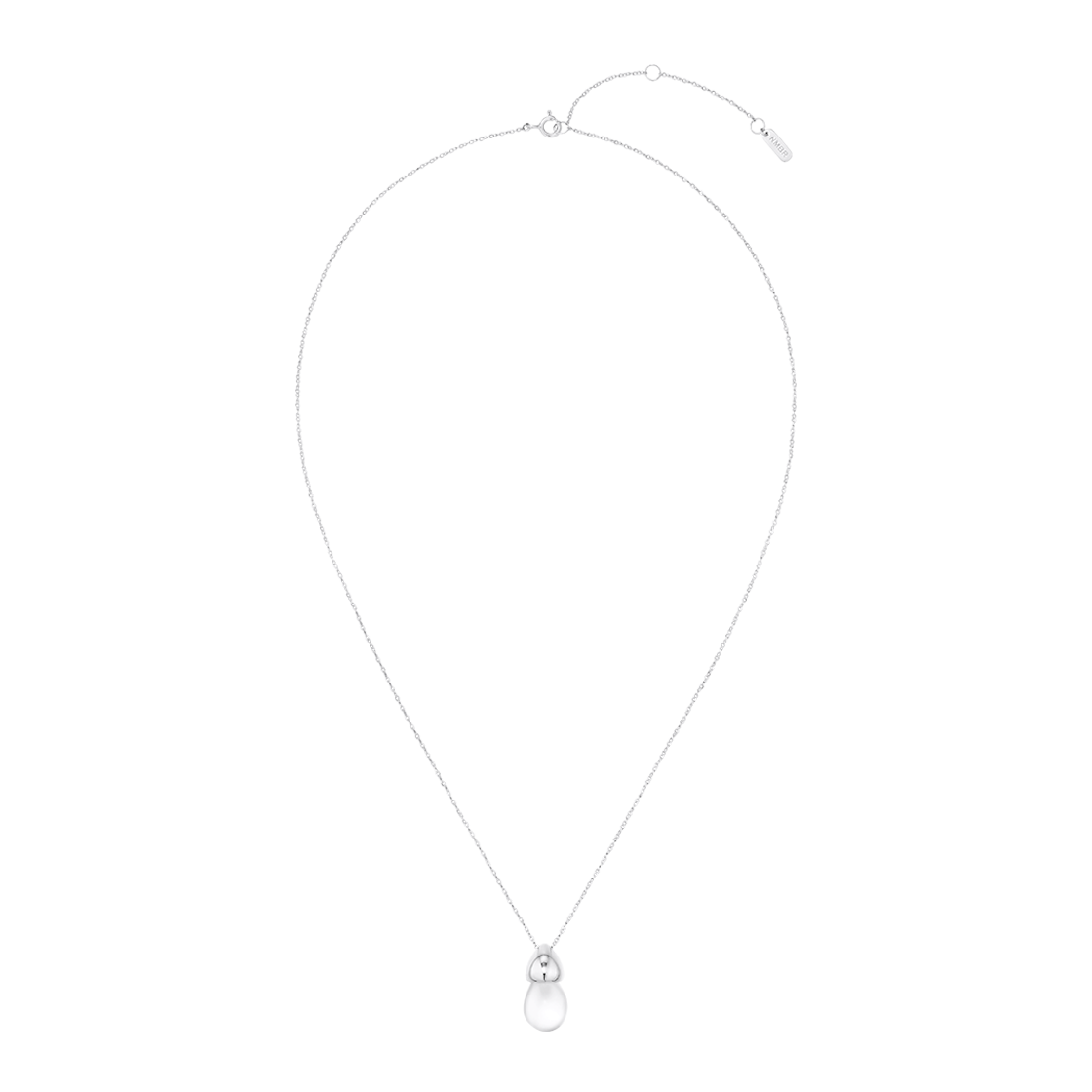 넘버링 #7784 워터 드롭 펜던트 네크리스 실버