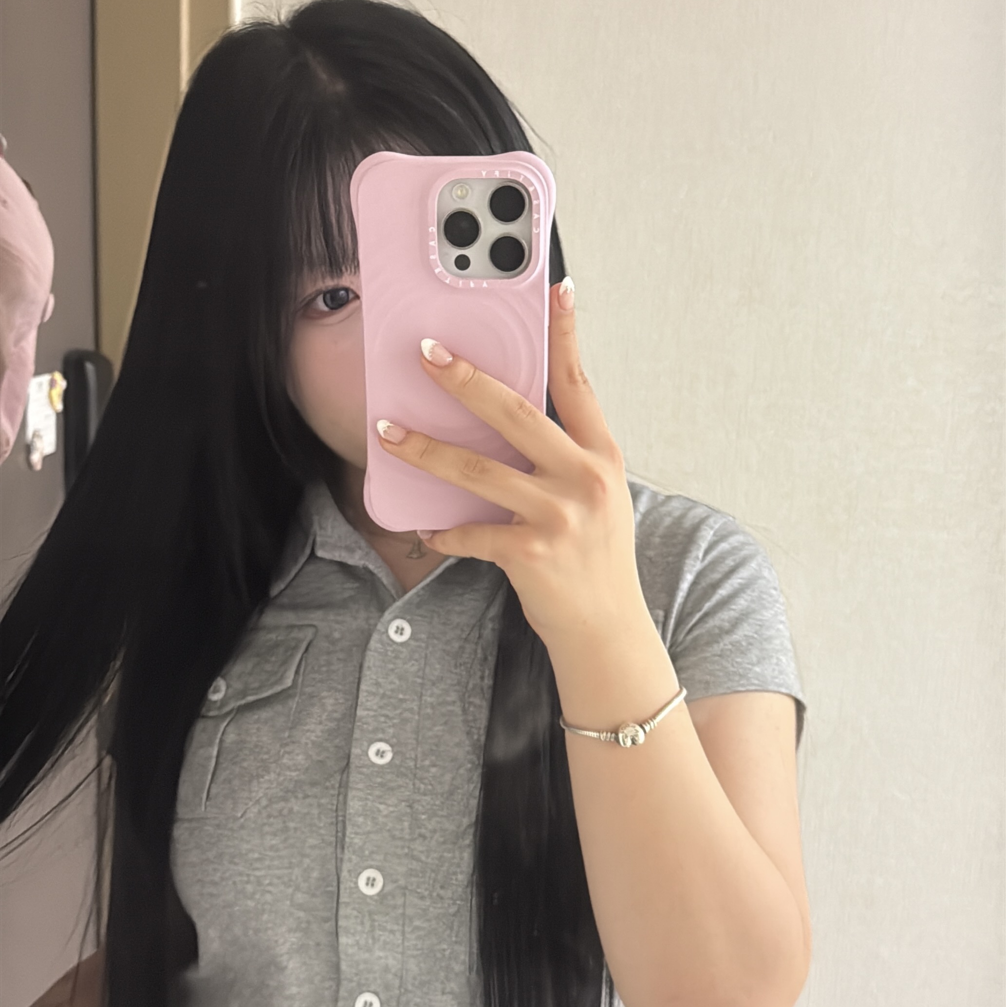 Casetify iPhone Magsafe Ripple Case Primrose Pink, (W) Pandora Heart Shaped Clasp Bracelet Sterling Silver 착용 스타일