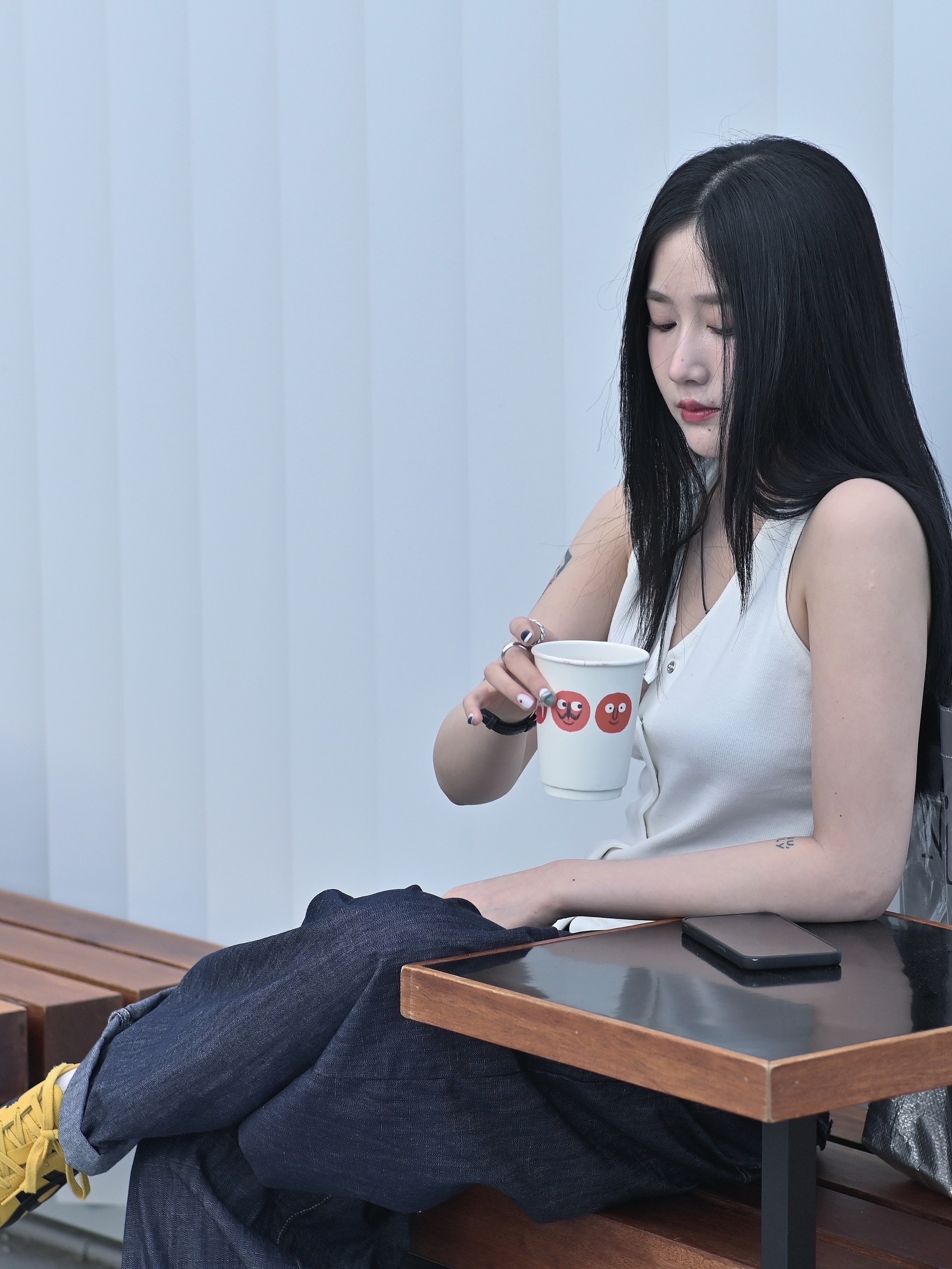 Matin Kim Matin Tarpaulin Shopper Bag Silver 착용 스타일 - 5