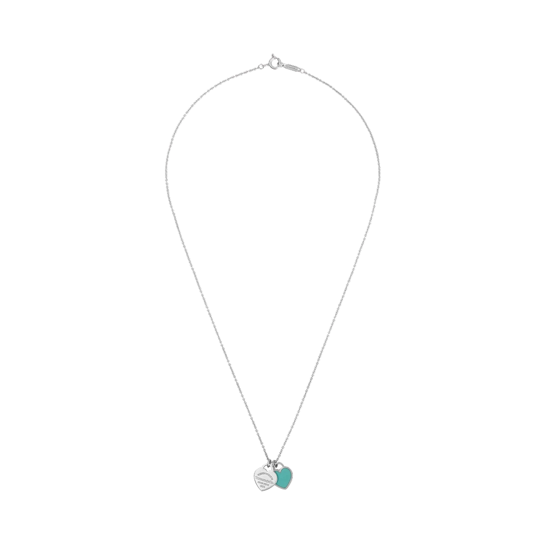 Tiffany & Co. Tiffany & Co. Return To Tiffany Blue Double Heart Tag Pendant Mini Silver · 16in