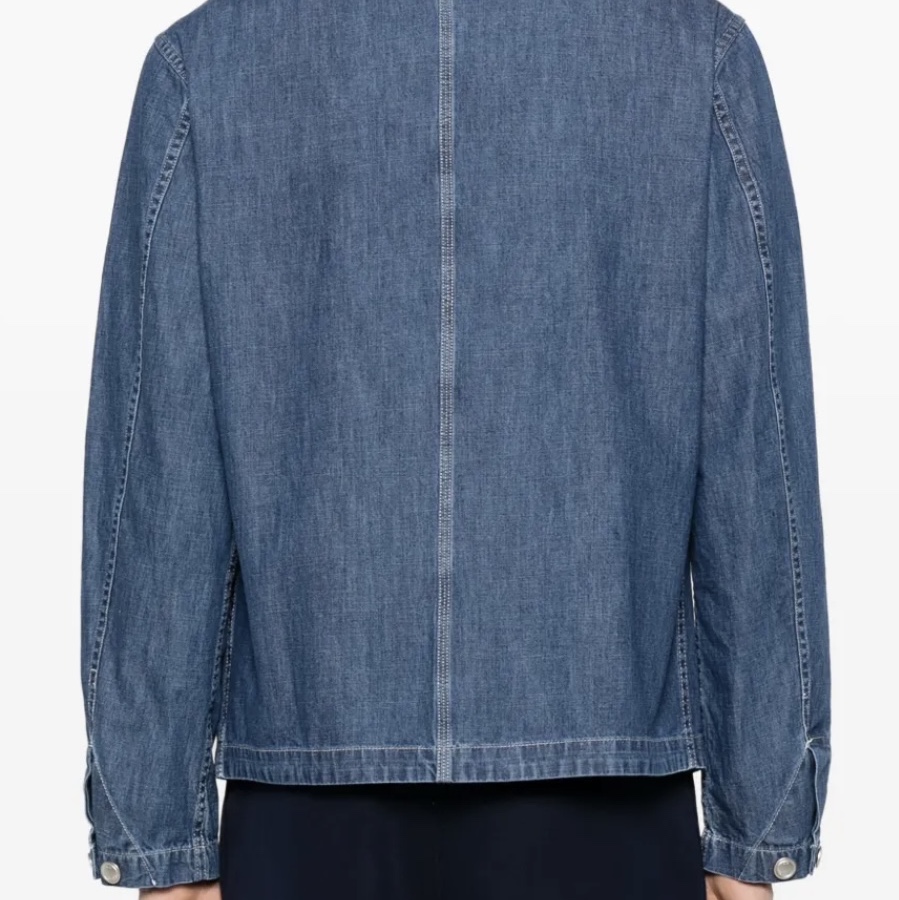 C.P. Company Logo Print Denim Jacket Stone Bleach - 24SS 착용 스타일 - 3