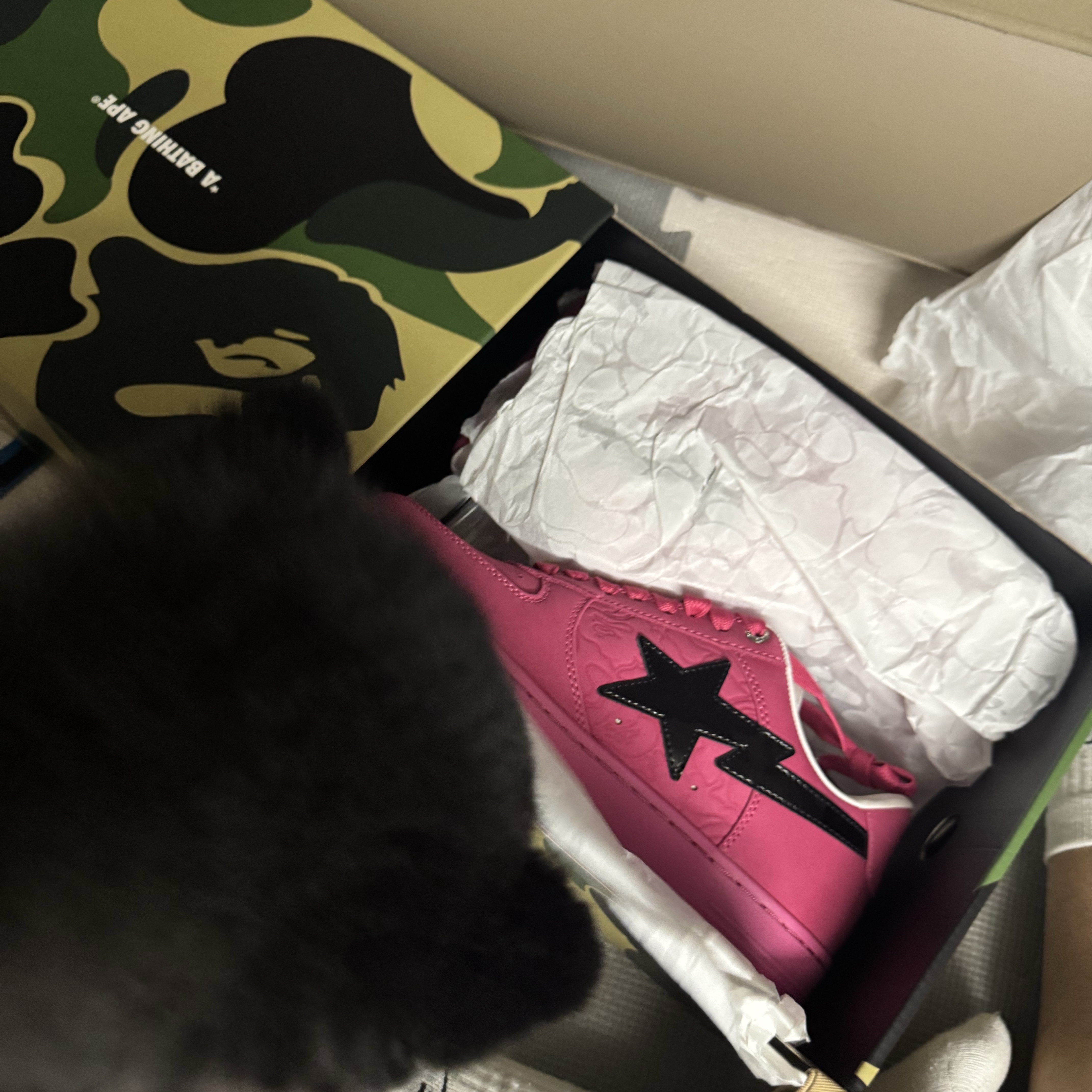 (W) BAPE Sta #4 Pink 착용 스타일 - 1