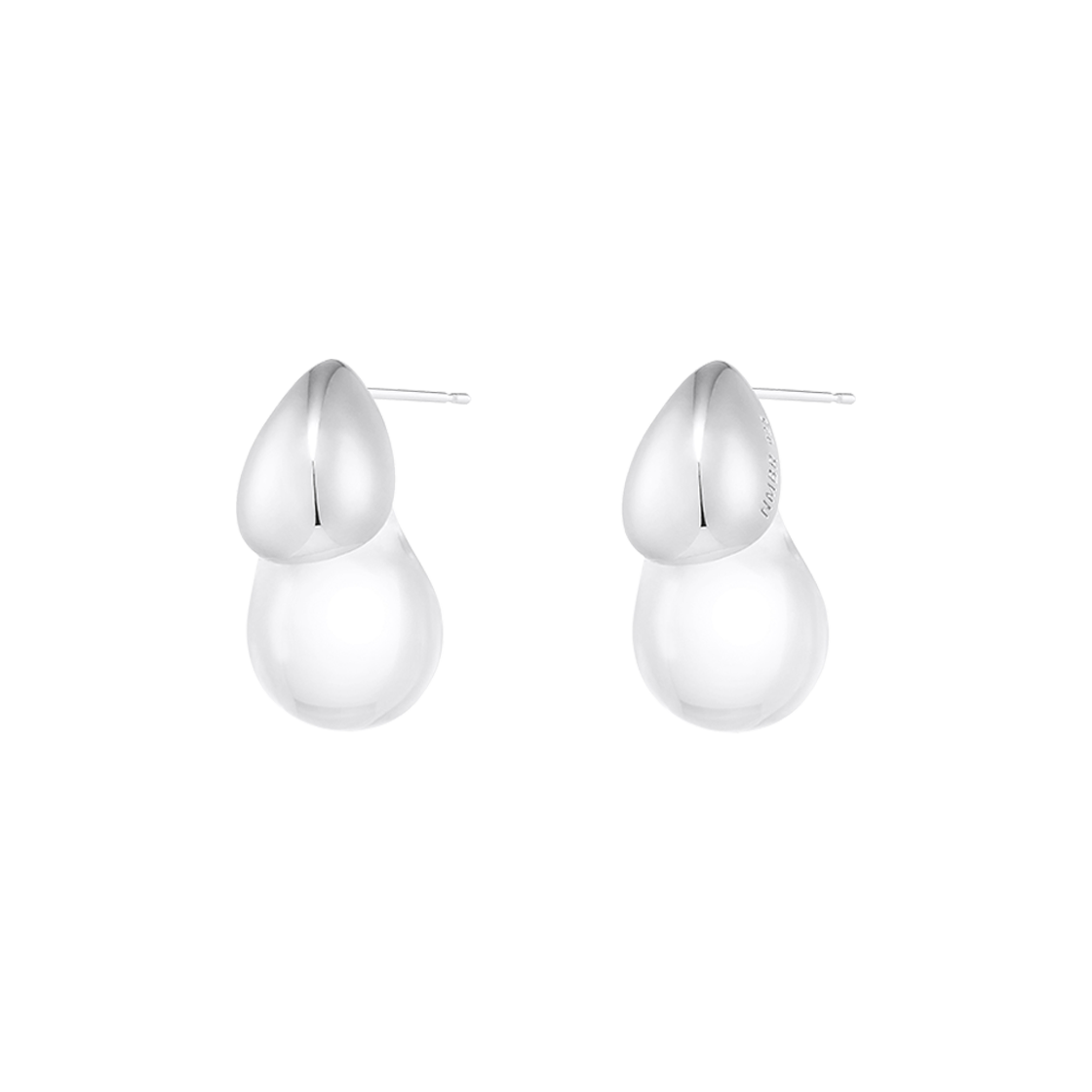 N25SE37 NUMBERING #7214 Water Drop Earrings Silver