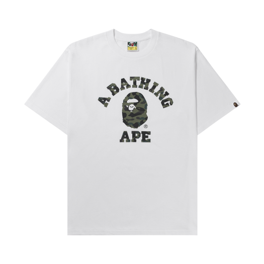 - BAPE 1st Camo College T-Shirt White Green