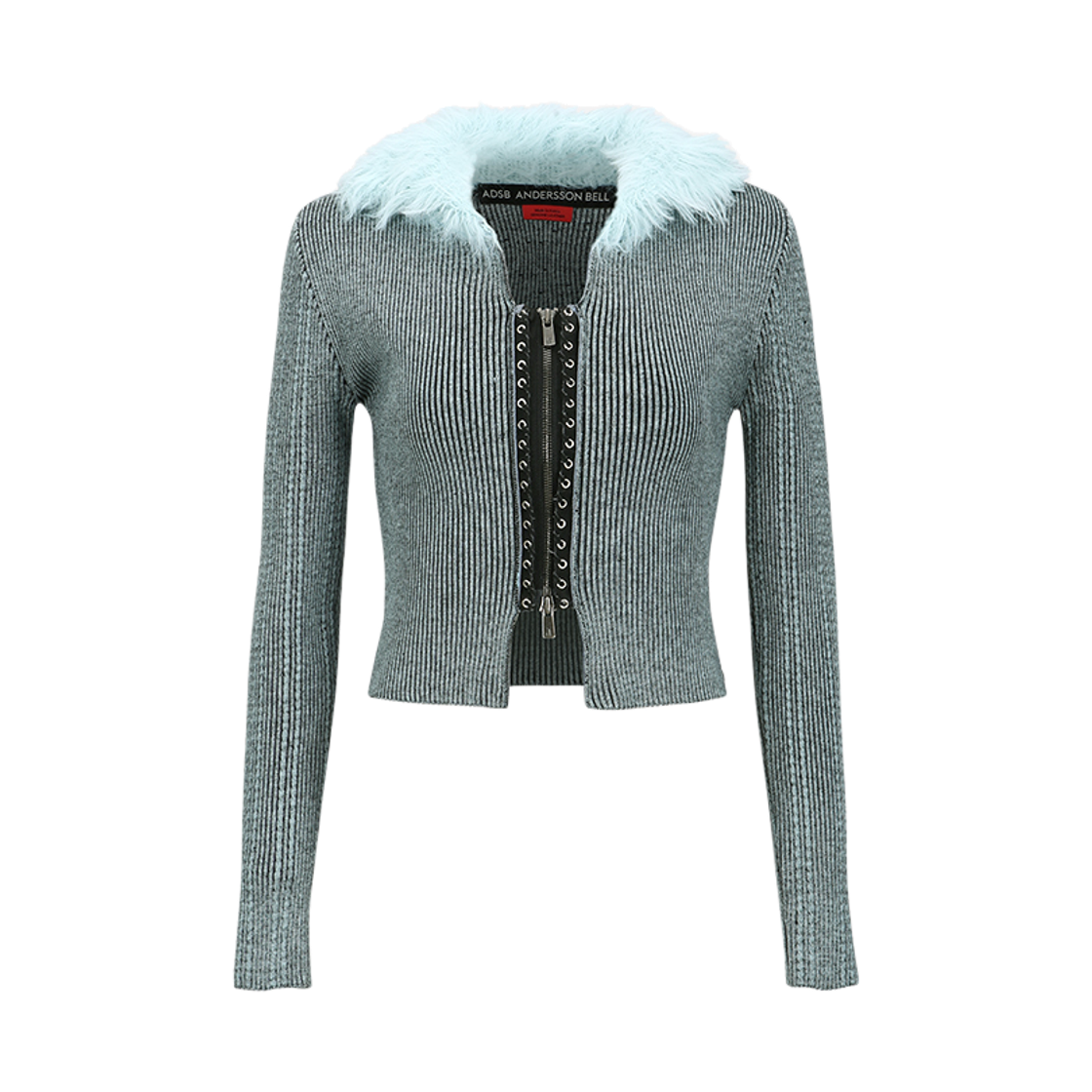 ADSB 앤더슨벨 우먼 레이스업 니트 가디건 블루