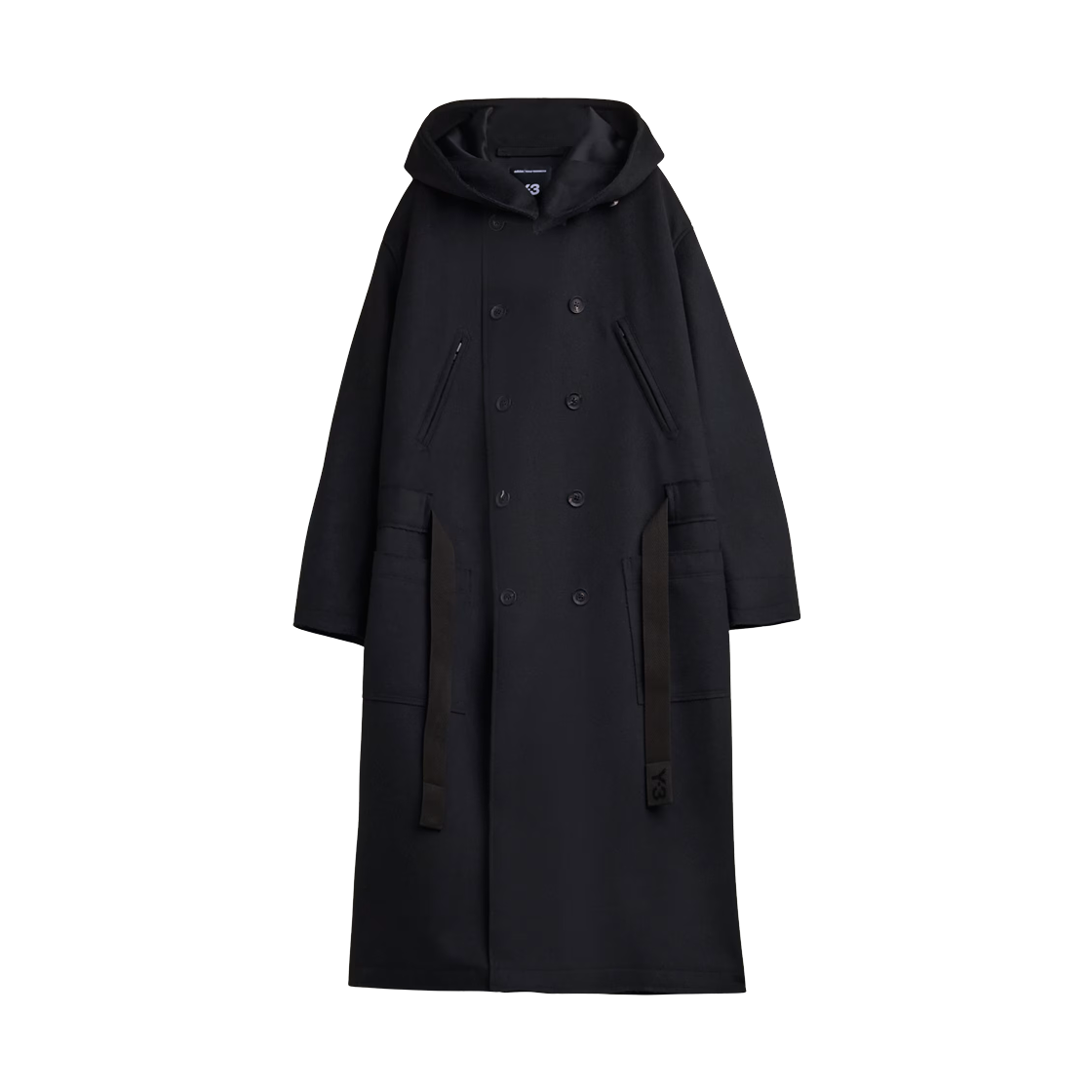 JX4822 Y-3 Bonded Melton Coat Black