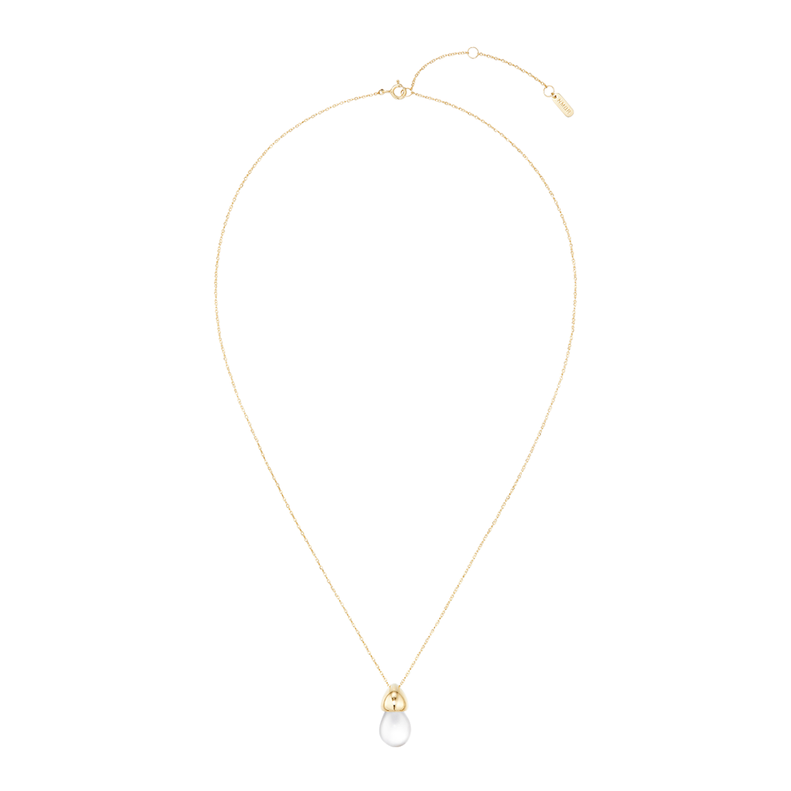 N25SN19 NUMBERING #7784 Water Drop Pendant Necklace Gold