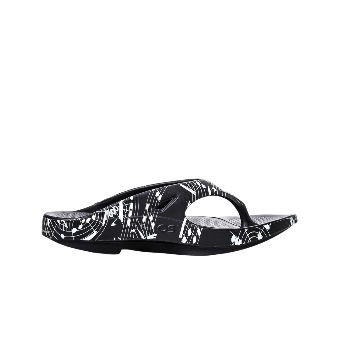 sof0022 Oofos x Takahiromiyashita The Soloist Music Note Flip-Flop Black