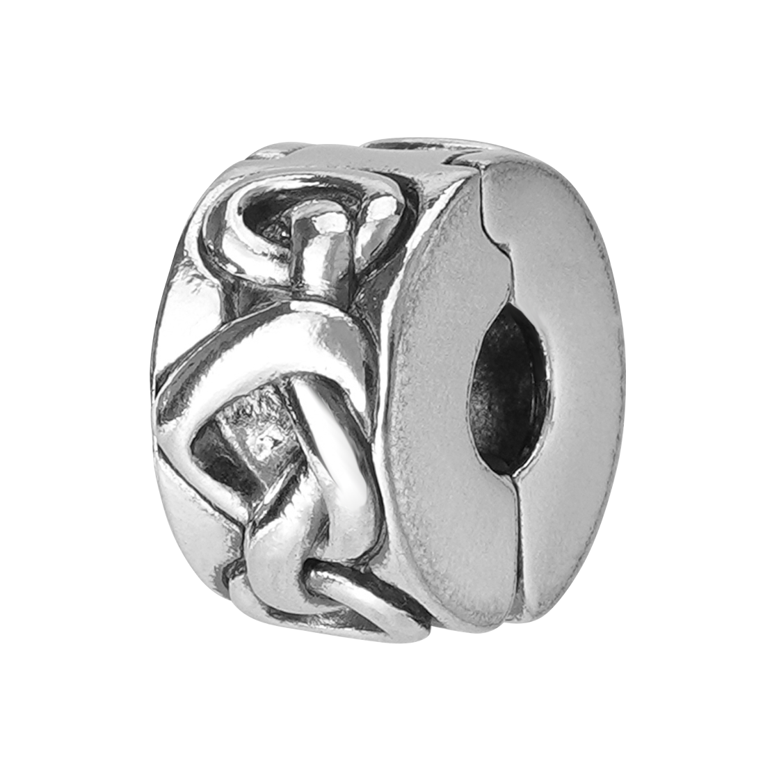 (W) 판도라 노티드 하트 클립 참 스털링 실버((W) Pandora Knotted Hearts Clip Charm Sterling Silver) - 1