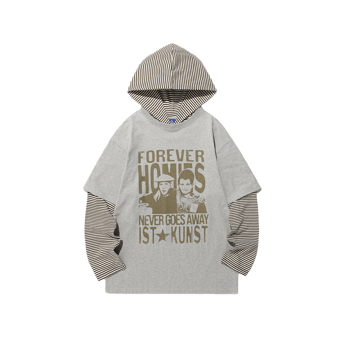 이스트쿤스트 포에버 호미즈 레이어드 롱슬리브 티셔츠 그레이(ISTKUNST Forever Homies Layered LS Tee Grey)