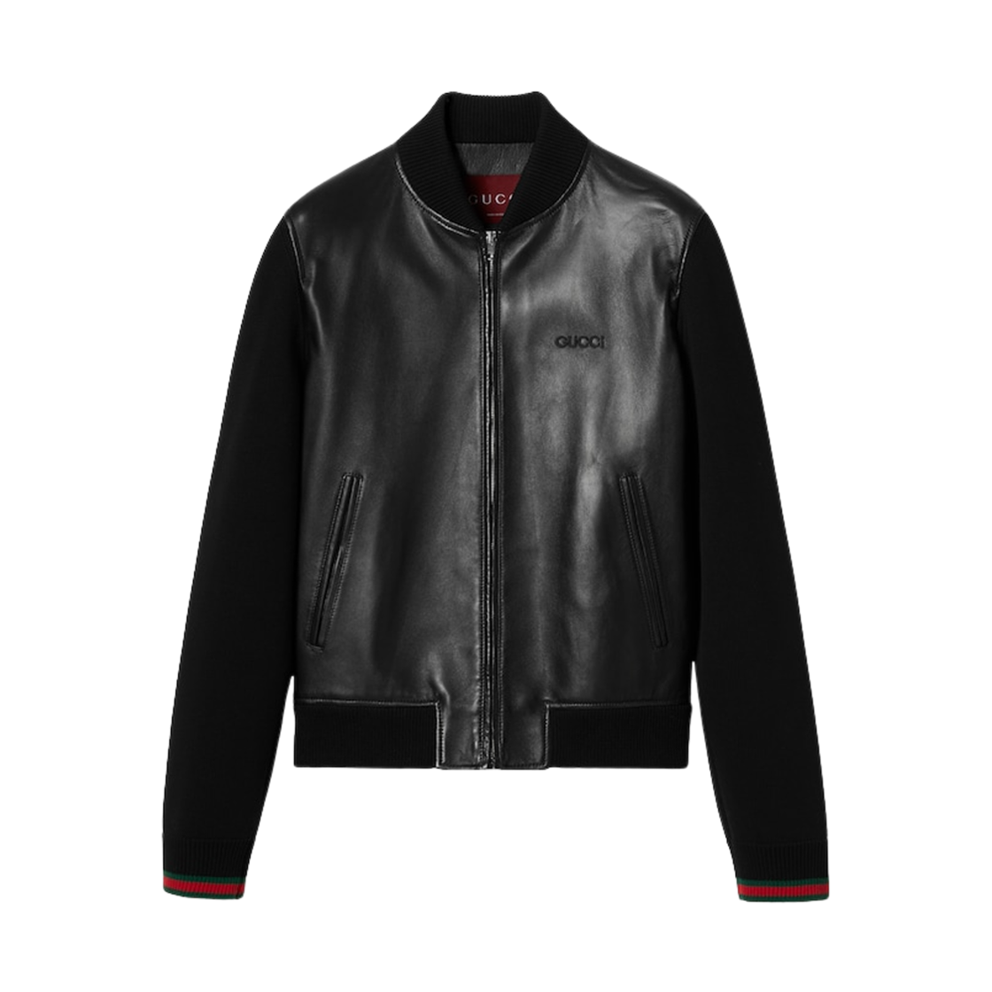 구찌 나파 레더 니트 봄버 자켓 블랙(Gucci Nappa Leather Knit Bomber Jacket Black)