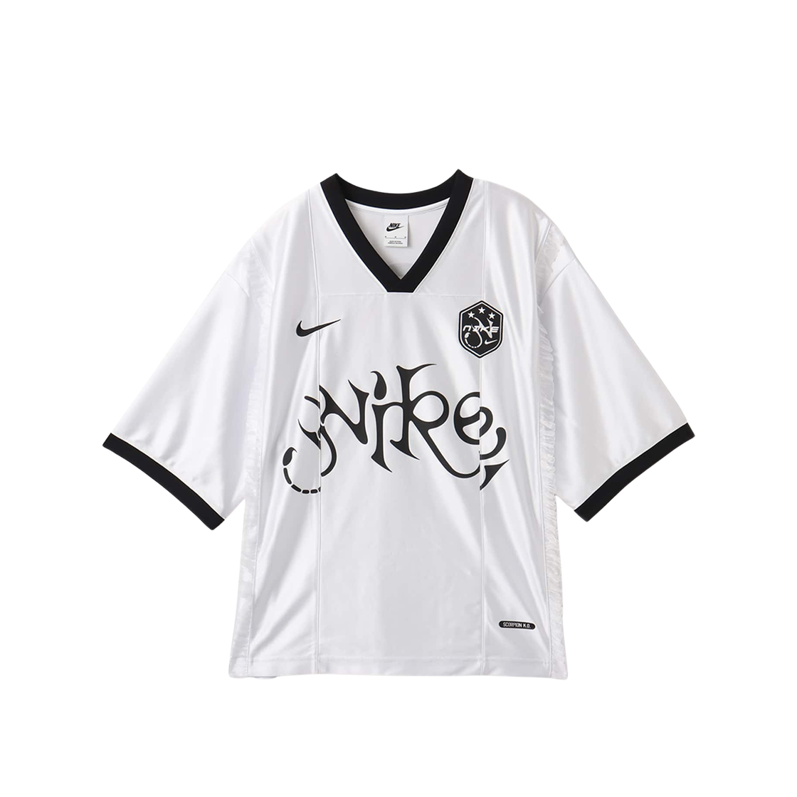 (W) 나이키 NSW 숏슬리브 그래픽 저지 탑 메탈릭 실버((W) Nike NSW Short Sleeve Graphic Jersey Top Metallic Silver) - 1