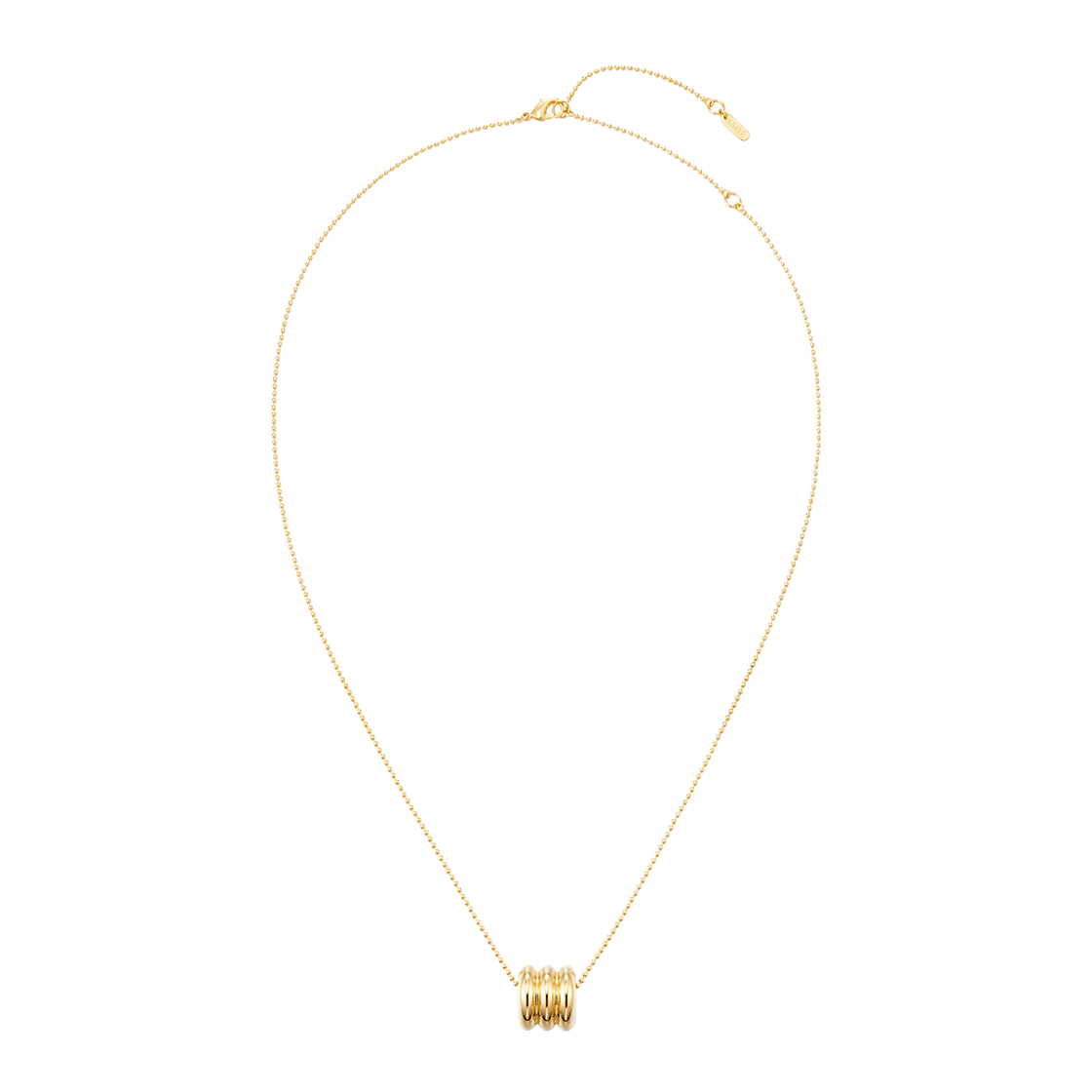 N23FN07 NUMBERING #5737 Triple Pipe Pendant Necklace Gold