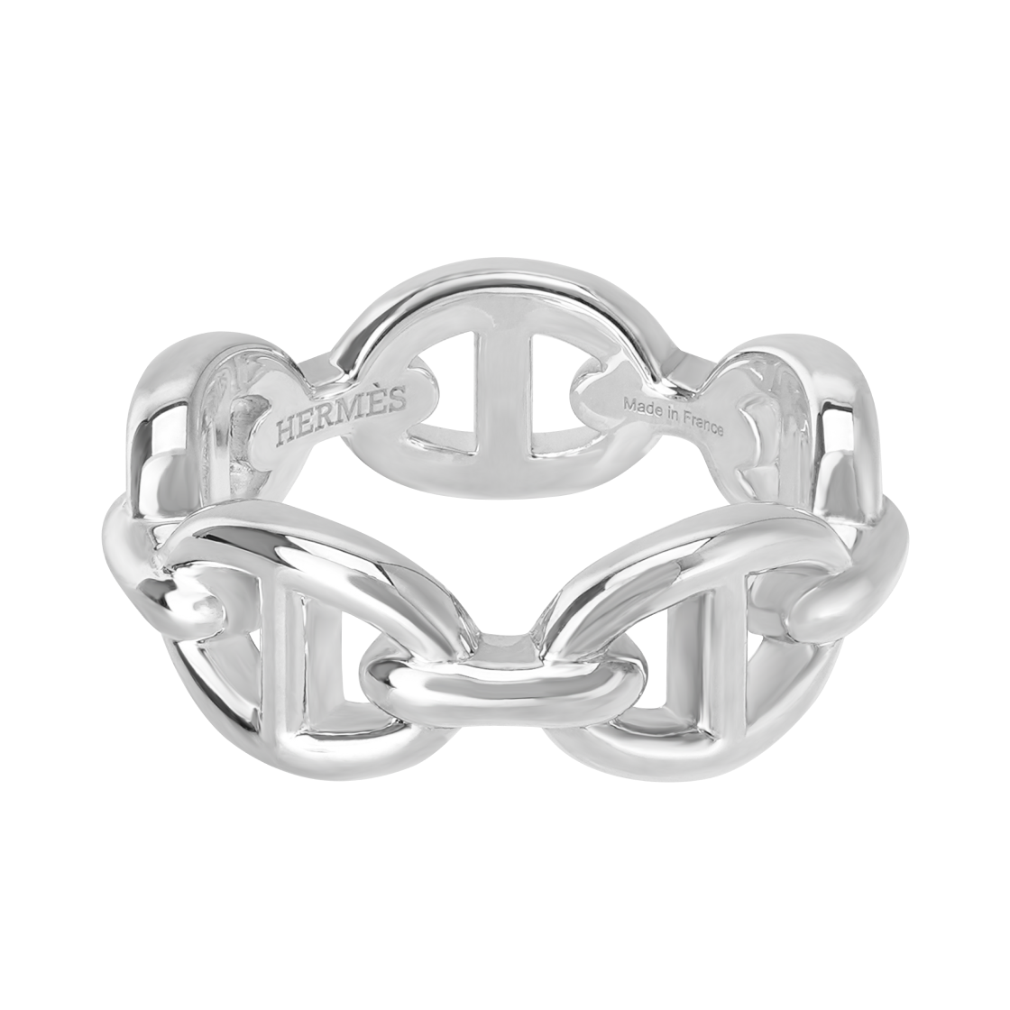 (W) 에르메스 스몰 샹달 엔체이니 링 스털링 실버((W) Hermes Small Chaine D'Ancre Enchainee Ring Sterling Silver)