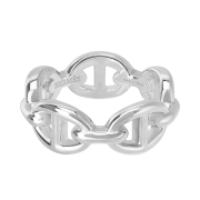 (W) Hermes Small Chaine D'Ancre Enchainee Ring Sterling Silver