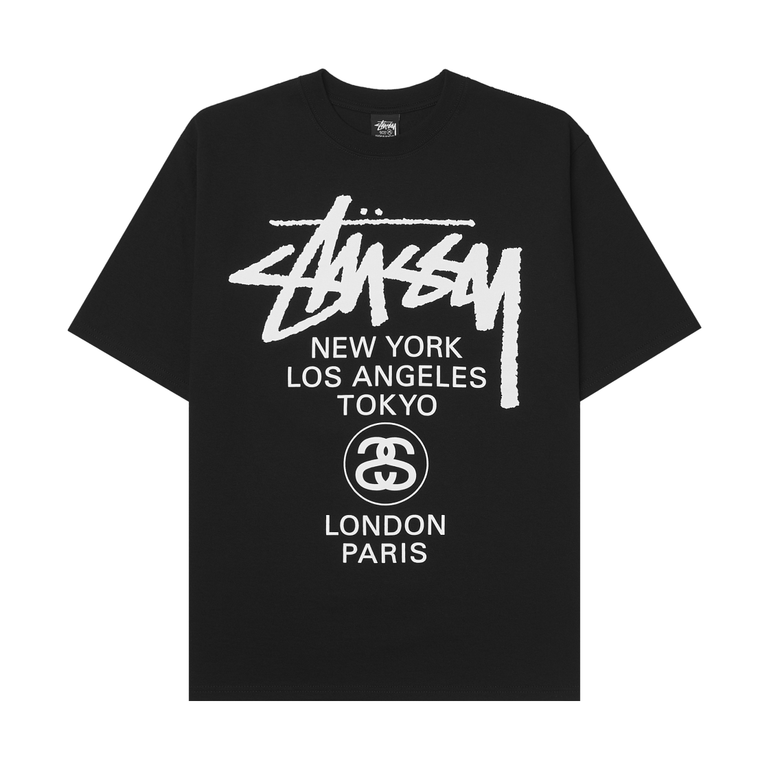 스투시 월드투어 티셔츠 블랙 2024,2025(Stussy World Tour T-Shirt Black 2024,2025)