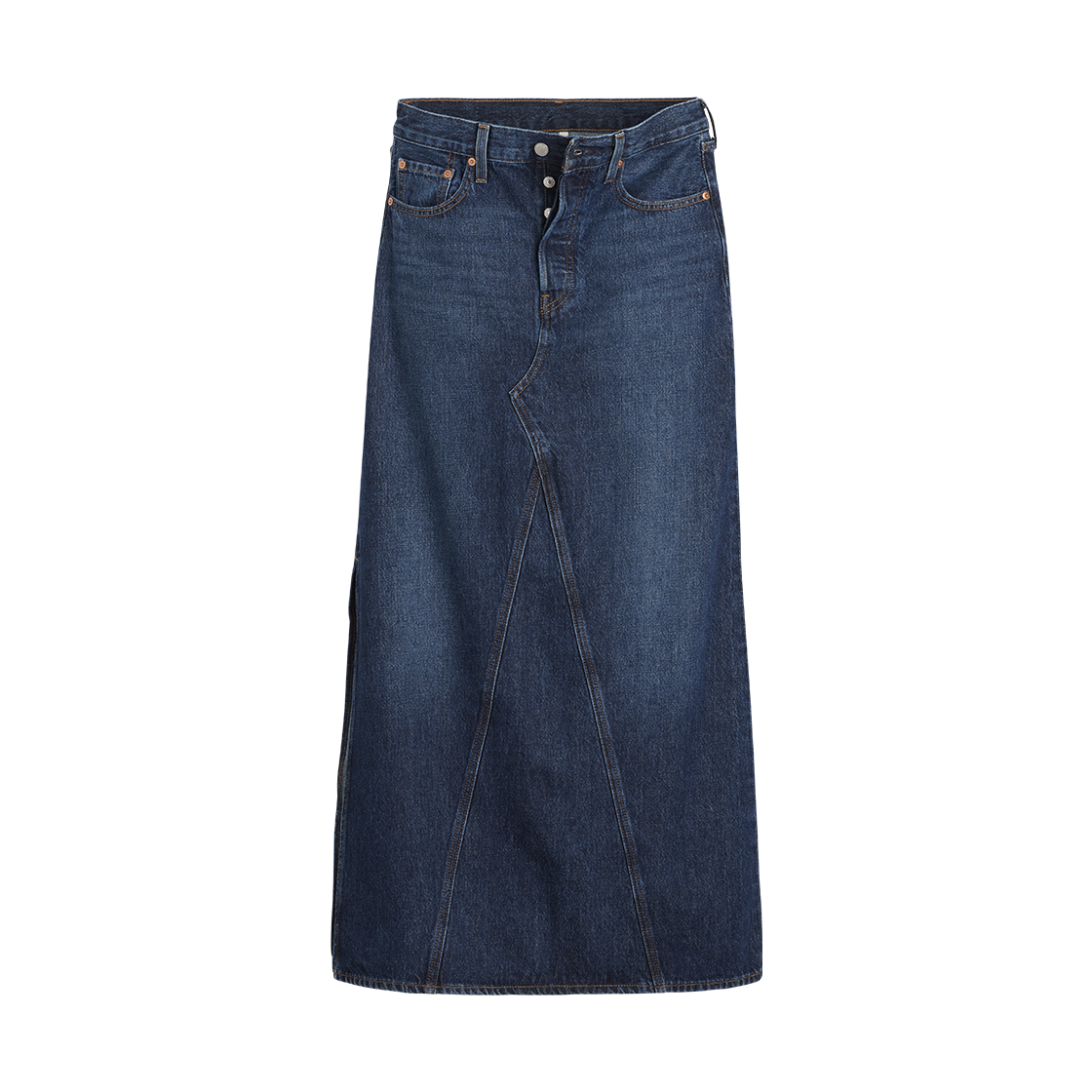 리바이스 우먼 아이콘 롱 스커트 다크 인디고