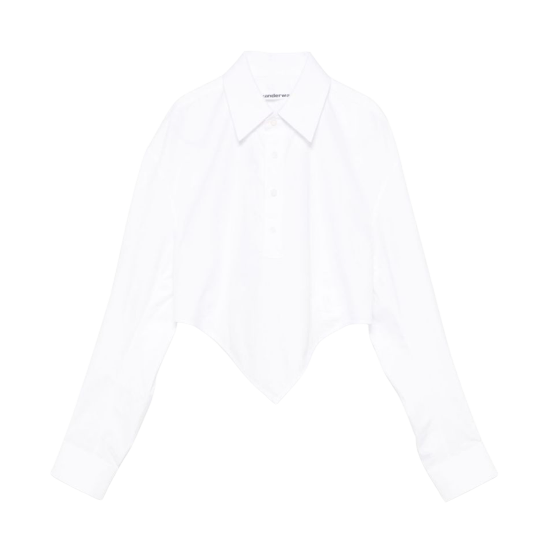 (W) 알렉산더 왕 코튼 크롭 셔츠 화이트((W) Alexander Wang Cotton Cropped Shirt White)