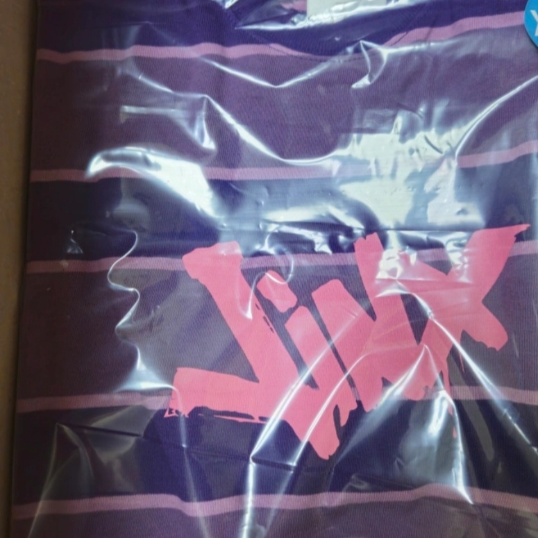 IAB Studio x Arcane Jinx Striped T-shirt Purple Stripe Pink 착용 스타일