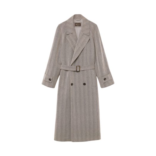 FAP0388-F6F7 (W) Loro Piana Foster Coat with Linen Cashmere Wish Wool Chalk Black