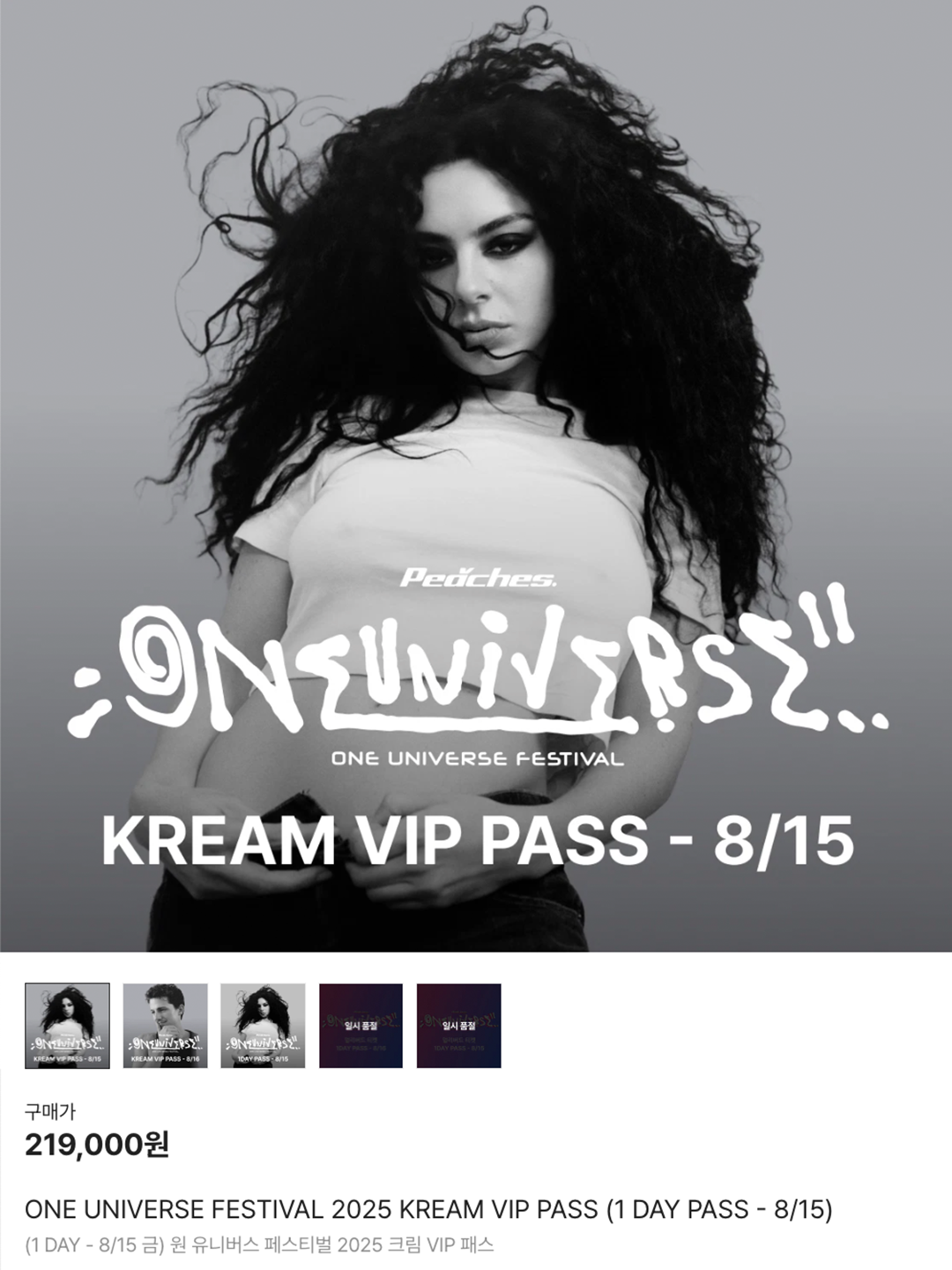 ONE UNIVERSE FESTIVAL 2025 KREAM VIP PASS (1 DAY PASS - 8/15), ONE UNIVERSE FESTIVAL 2025 Pre-sale Ticket (1 DAY PASS - 8/16) 착용 스타일 - 7