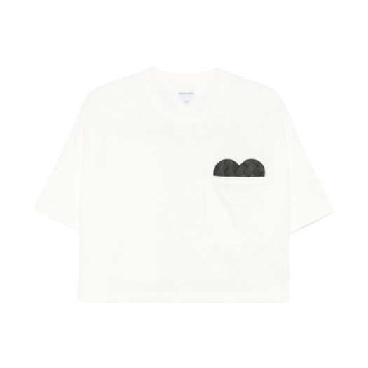 817573V4XI09071 (W) Bottega Veneta Soft Cotton Jersey T-Shirt Chalk