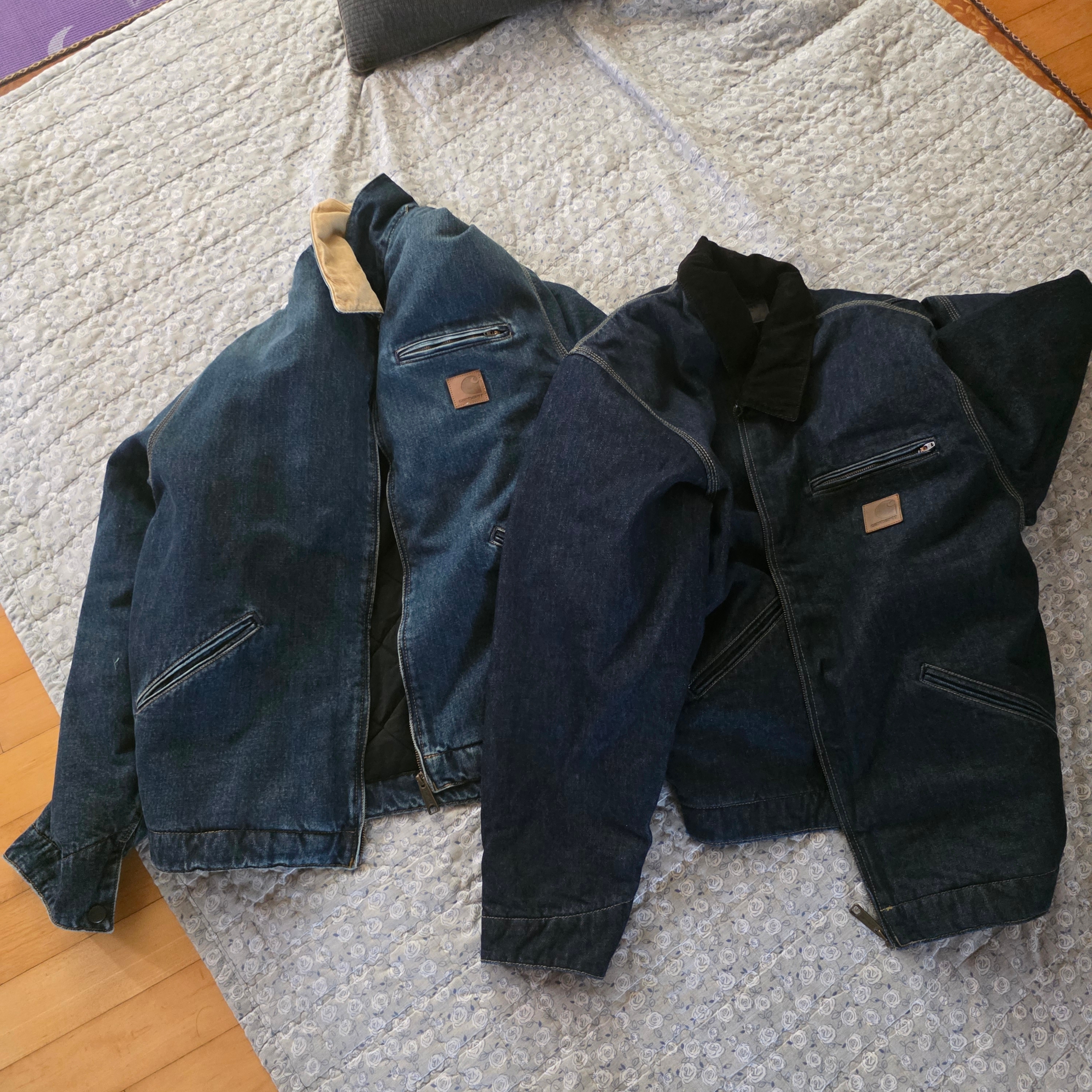 Carhartt WIP OG Detroit Jacket Blue Black 착용 스타일 - 2