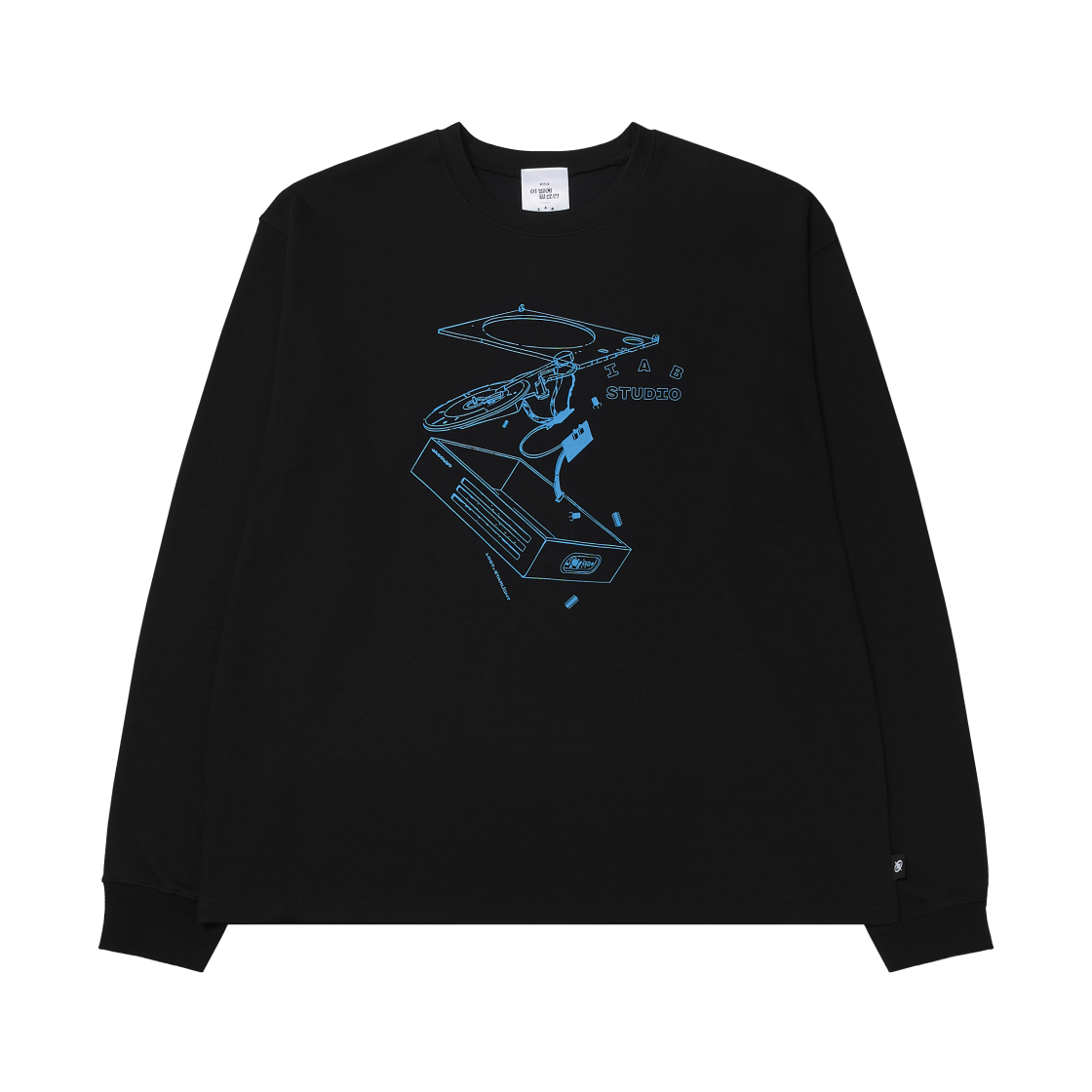 아이앱 스튜디오 x 이 별에 필요한 제이 롱슬리브 블랙 사이언(IAB Studio x Lost in Starlight Jay Longsleeve Black Cyan)