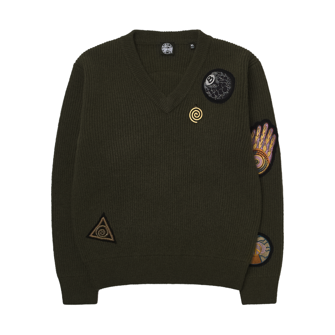 스투시 x 드리스 반 노튼 패치 니트 스웨터 샌드(Stussy x Dries Van Noten Patch Knit Sweater Sand)