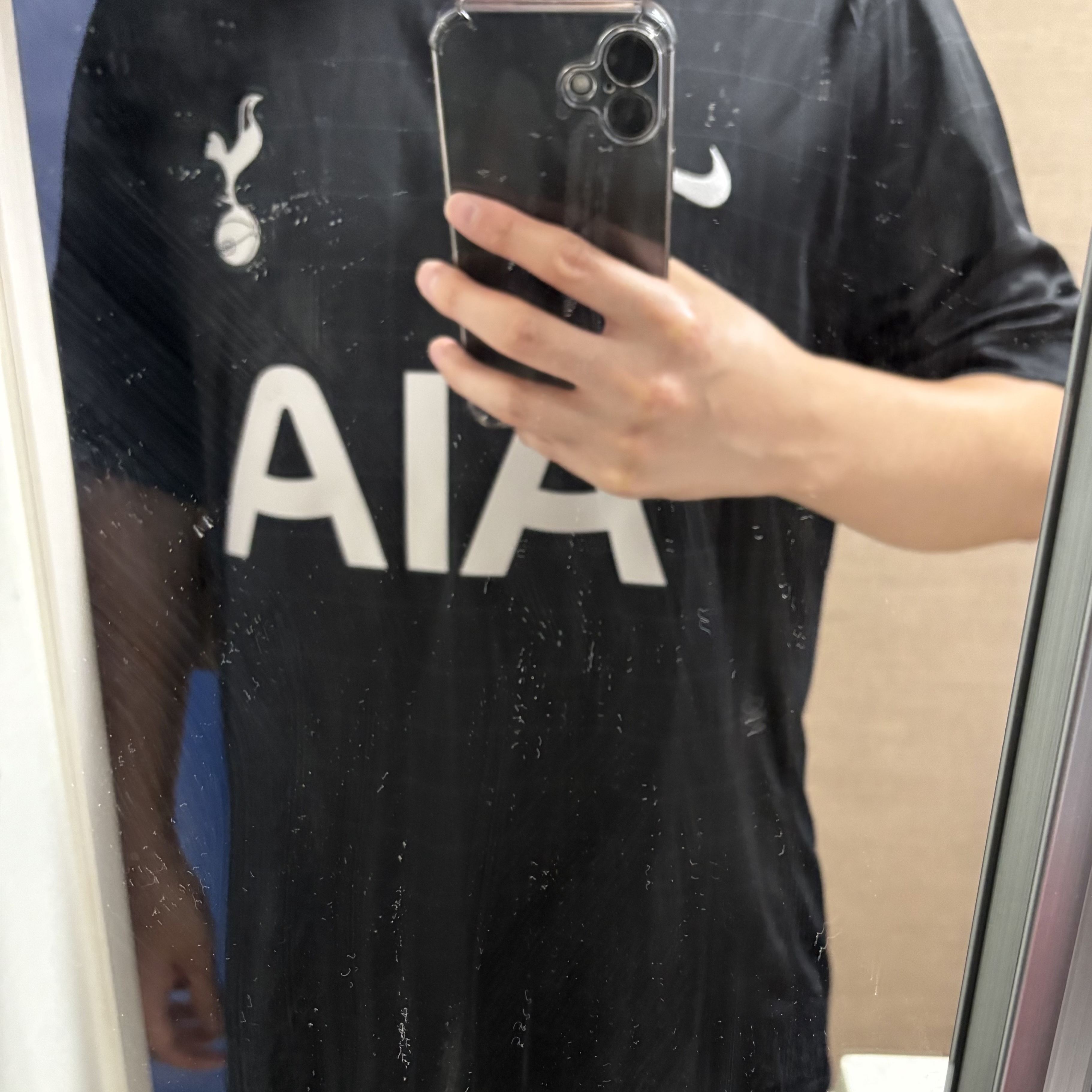 Nike Tottenham Hotspur 2025/26 Stadium Away Dri-Fit Soccer Replica Jersey Black Light Iron Ore (Non Marking Ver.) 착용 스타일