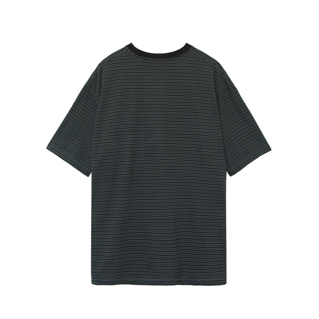 HM5ETS1801G0 Polyteru Human Index Human Striped Pocket 1/2 T-Shirt Green - #2