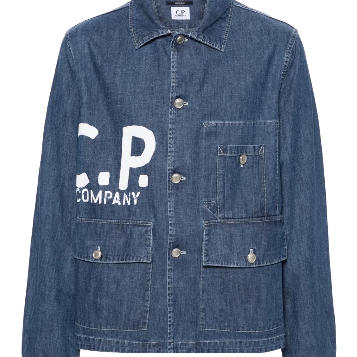 C.P. Company Logo Print Denim Jacket Stone Bleach - 24SS 착용 스타일 - 1
