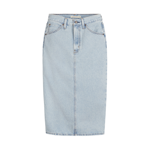 001VH-0007 Levi's Women High Rise Slit Skirt Light Indigo