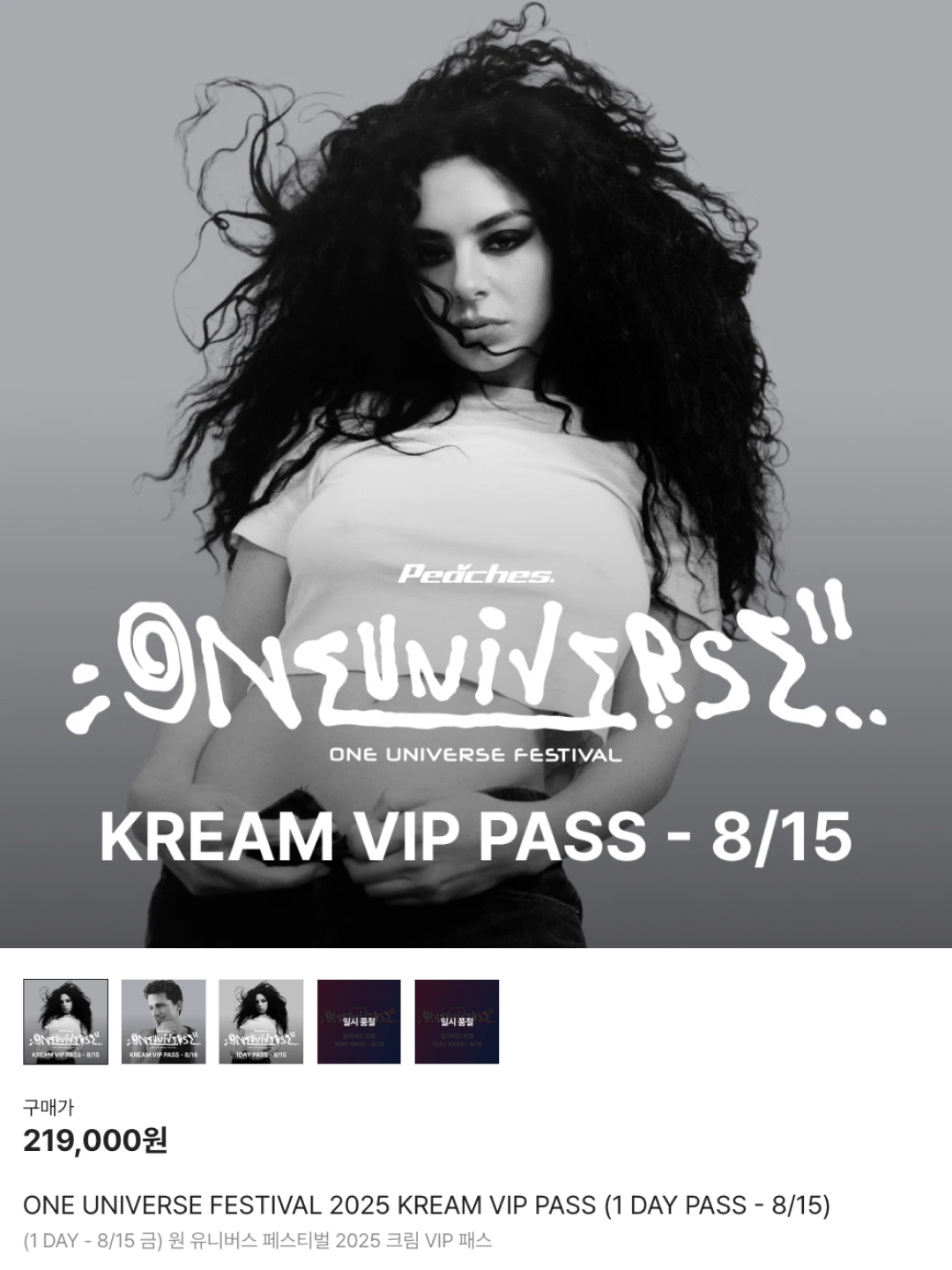 ONE UNIVERSE FESTIVAL 2025 KREAM VIP PASS (1 DAY PASS - 8/15), ONE UNIVERSE FESTIVAL 2025 KREAM VIP PASS (1 DAY PASS - 8/16) 착용 스타일 - 7