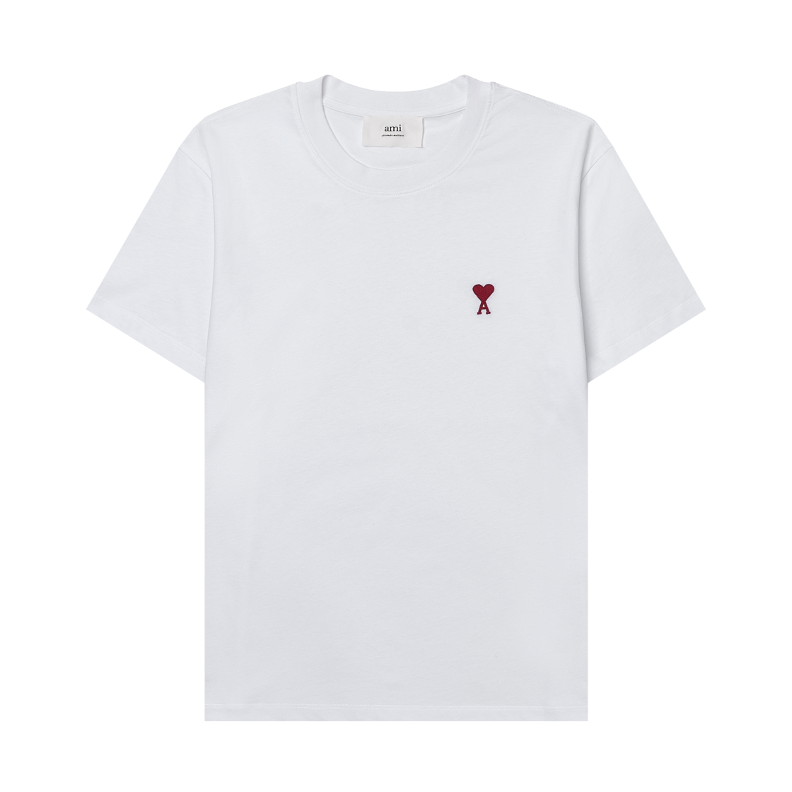 아미 스몰 하트 로고 티셔츠 화이트(AMI de Coeur T-Shirt White)