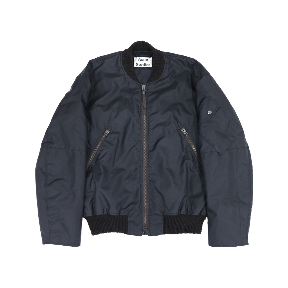 [B등급] 아크네 스튜디오 OUTW000290 오키오 봄버 자켓 나일론 블랙([B등급] Acne Studios Vintage Okio Bomber Jacket Nylon Black)