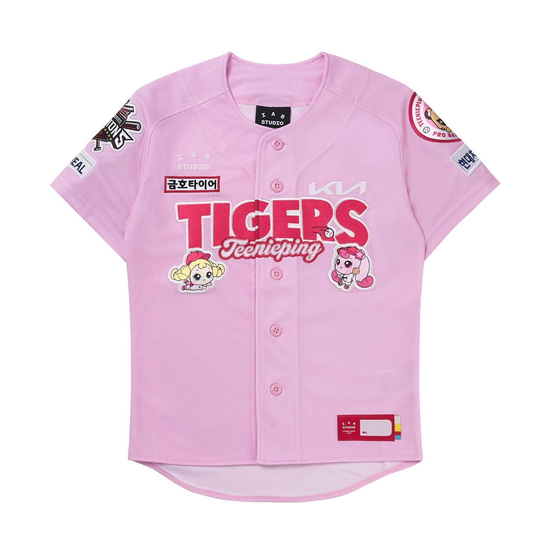 기아 타이거즈 x 캐치! 티니핑 x 아이앱 스튜디오 25 어센틱 티니핑 유니폼 키즈 핑크 (논 마킹 버전)(Kia Tigers x Catch! Teenieping x IAB Studio 25 Authentic Teenieping Uniform Kids Pink (Non Marking Ver.))