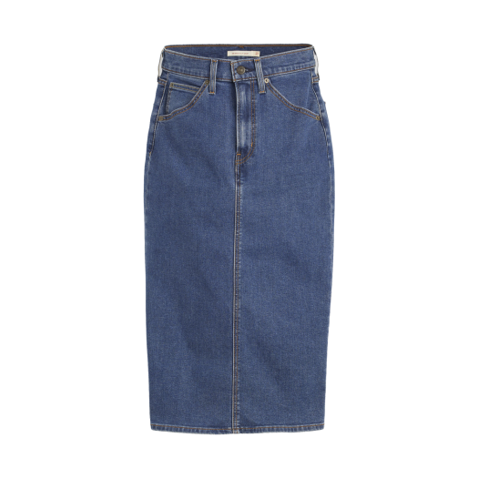 001VH-0020 Levi's Women High Rise Slit Skirt Midium Indigo