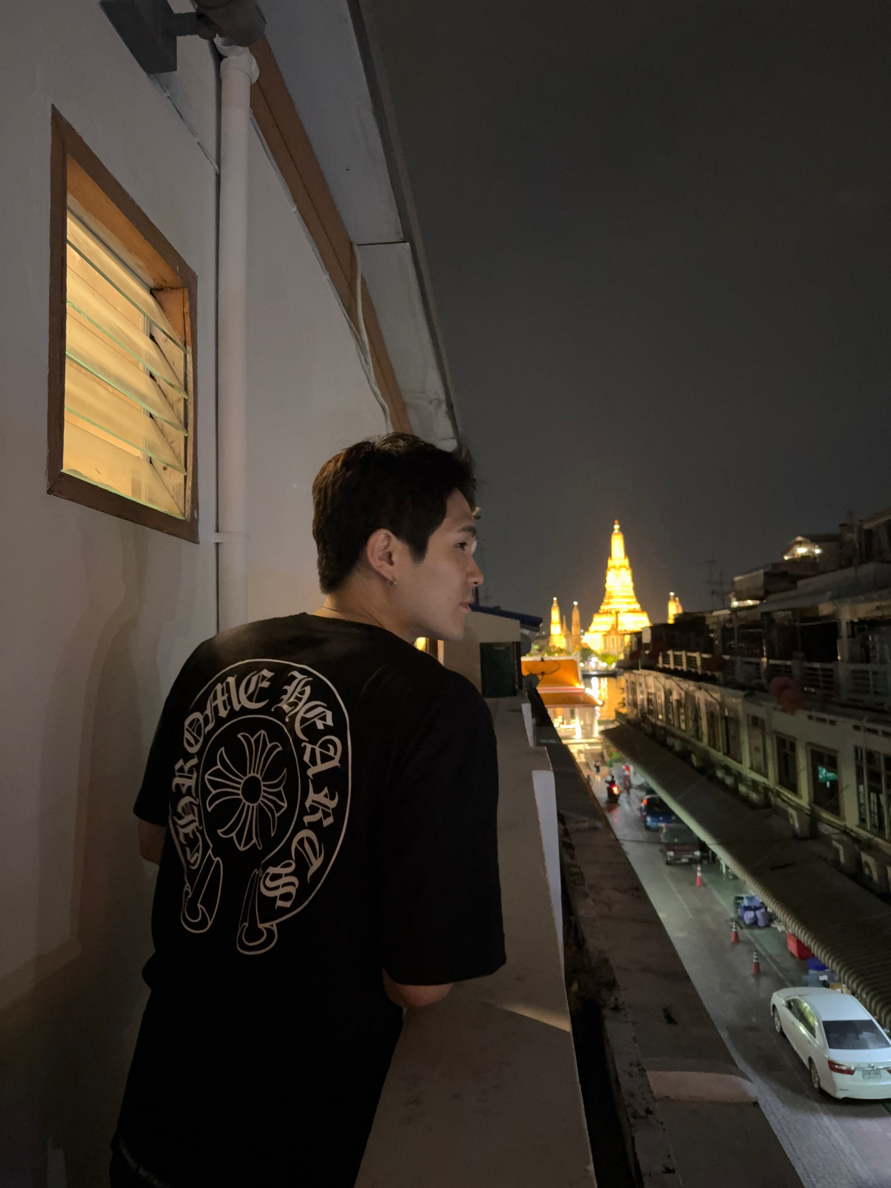 Chrome Hearts Horseshoe Logo Pocket T-Shirt Black 착용 스타일 - 4