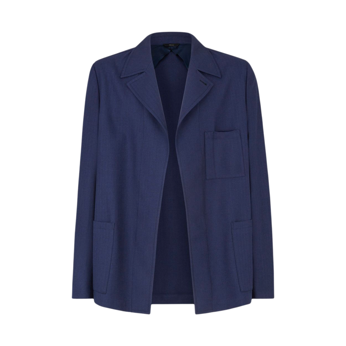 FJ0797AR8SF04V6 Fendi Back Logo Label Wool Single Jacket Navy