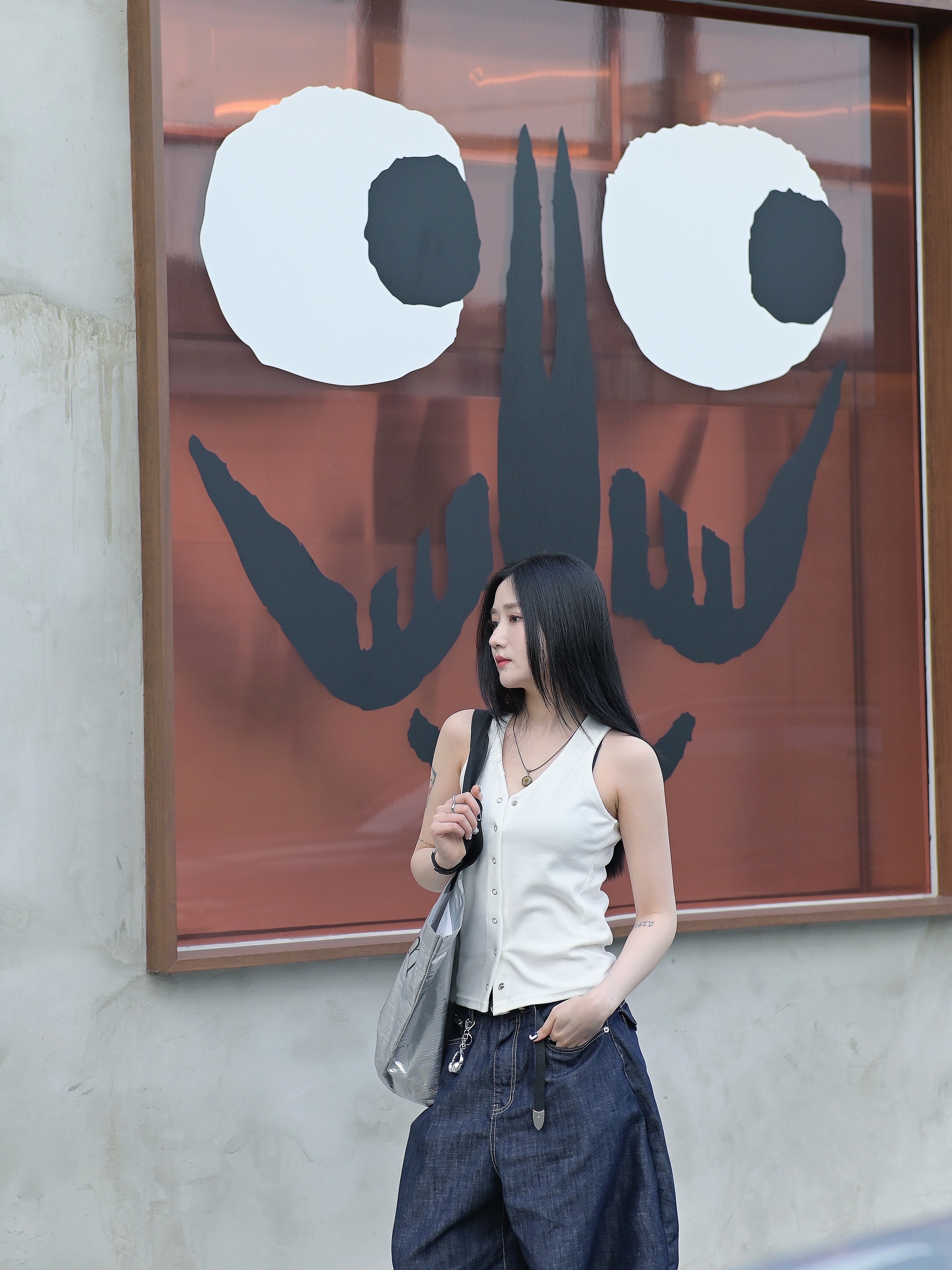 Matin Kim Matin Tarpaulin Shopper Bag Silver 착용 스타일 - 3