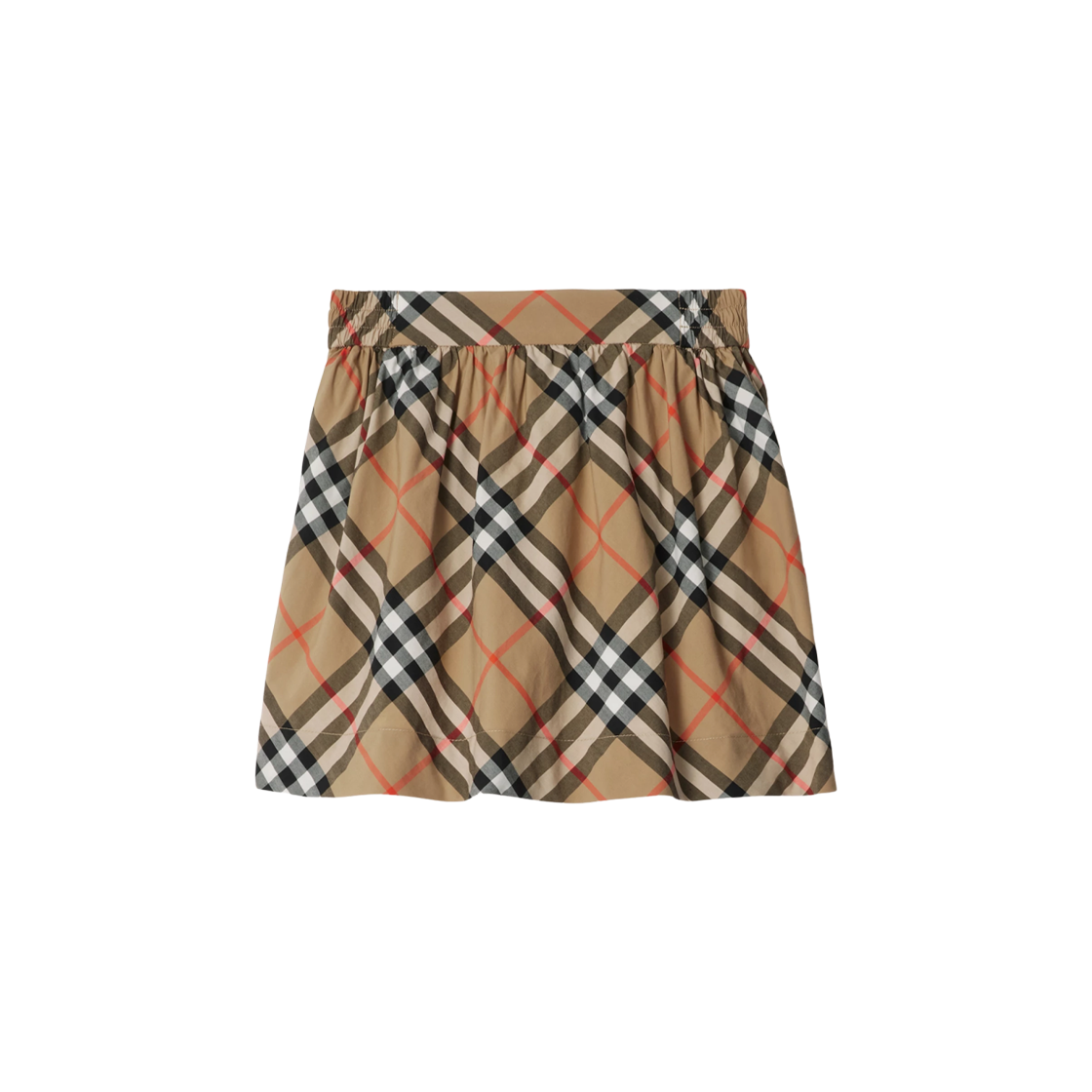 8096413 (Kids) Burberry Check Cotton Skirt Sand