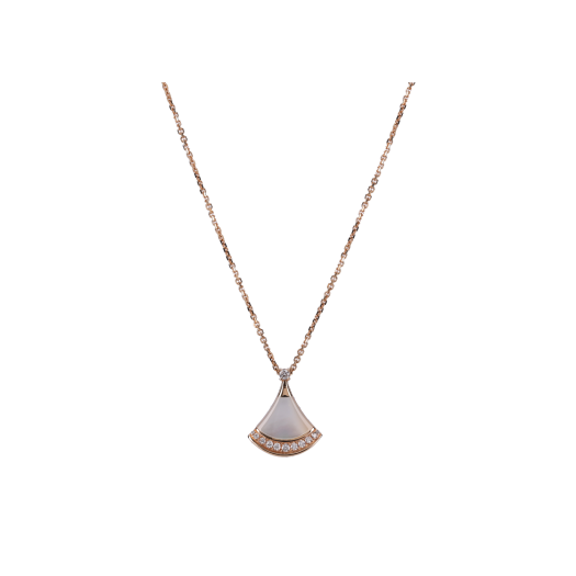 IT9GVKEO9NN6 Bulgari Divas Dream Necklace Rose Gold Mother of Pearl Diamond