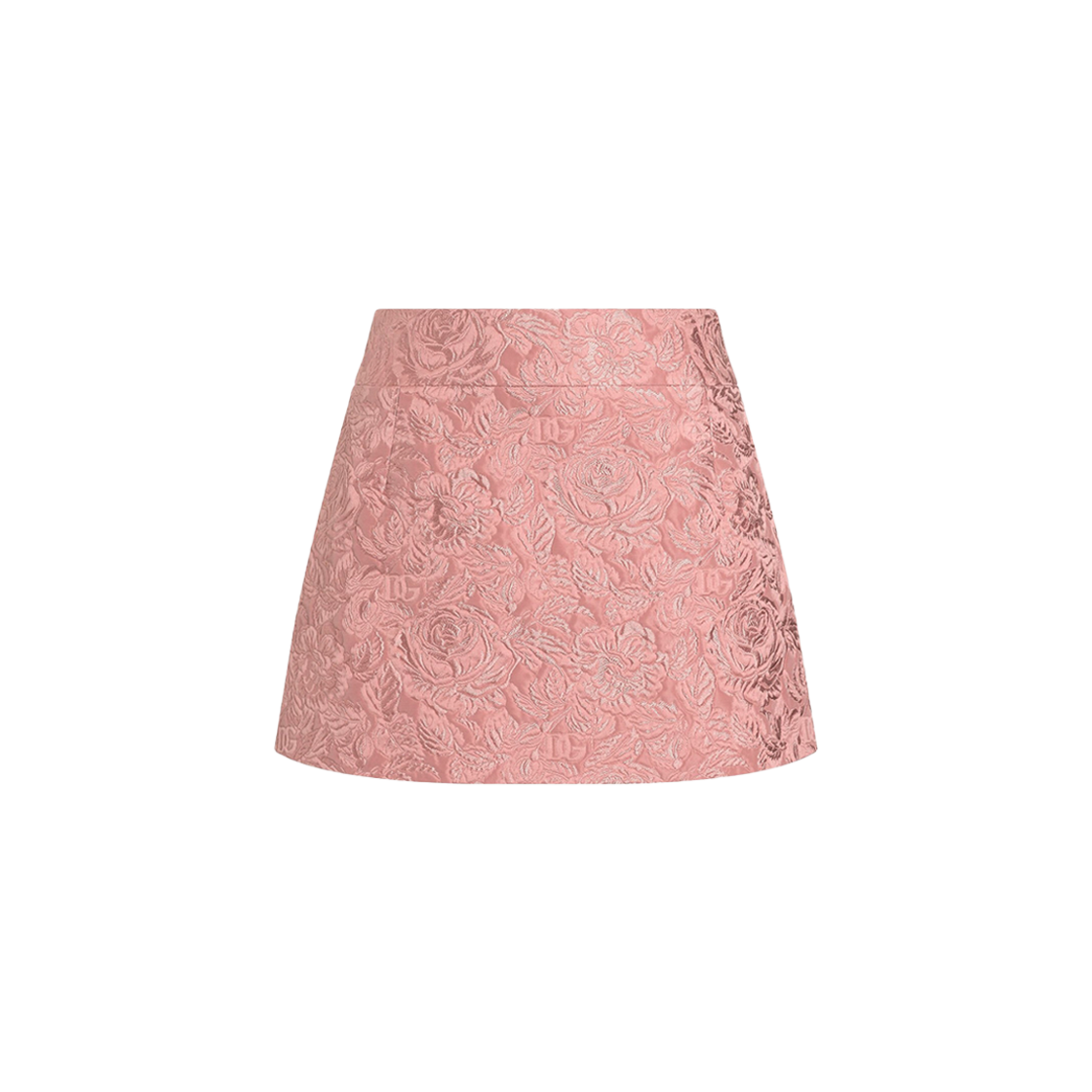 F4A8CTHJMQKF0473 (W) Dolce & Gabbana Floral Matelasse Jacquard Mini Skirt Pink