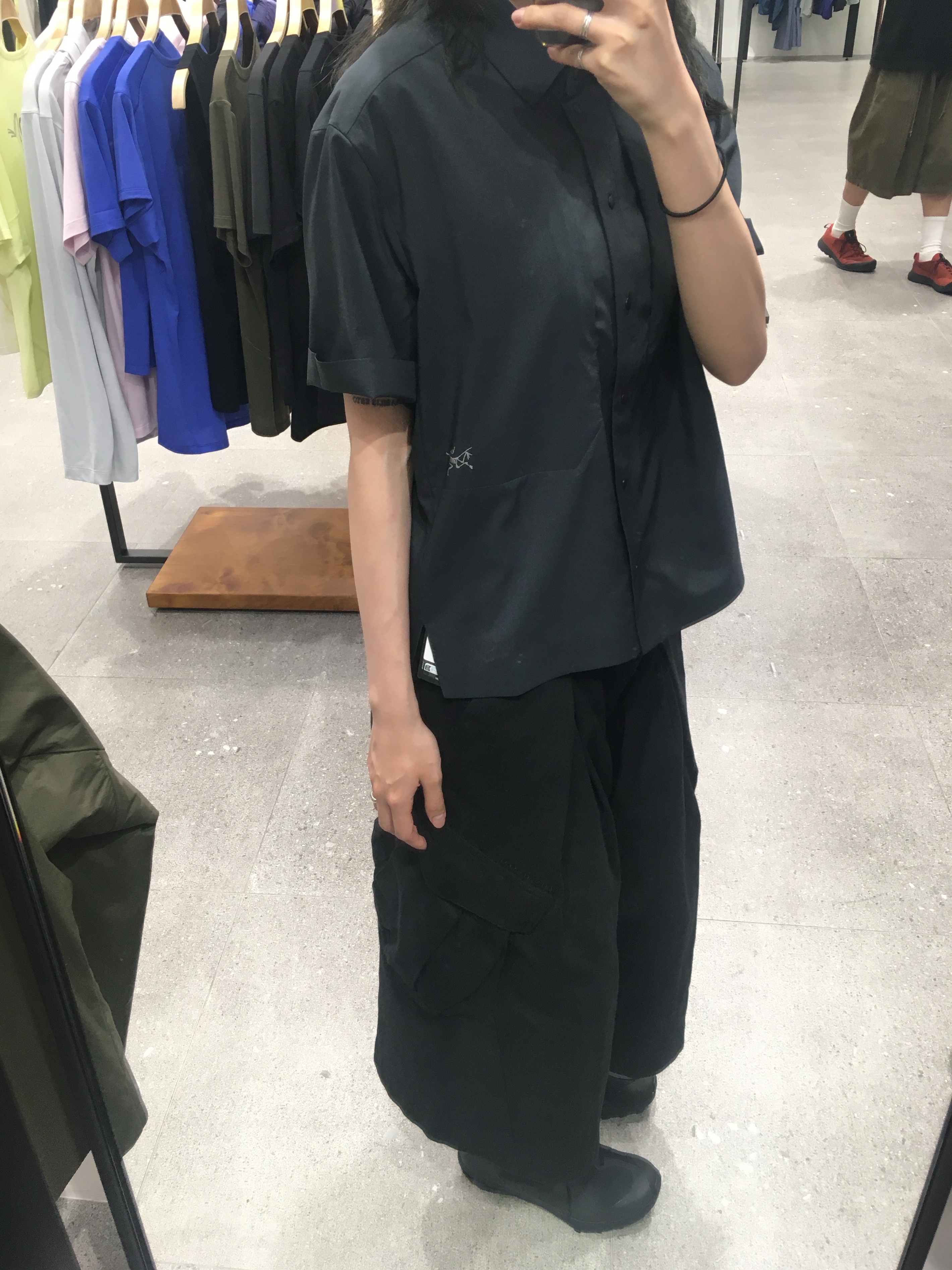 Sansan Gear Capri Pants Black - 25SS, (W) On Running x Post Archive Faction (Paf) Cloudventure Peak All Black 착용 스타일