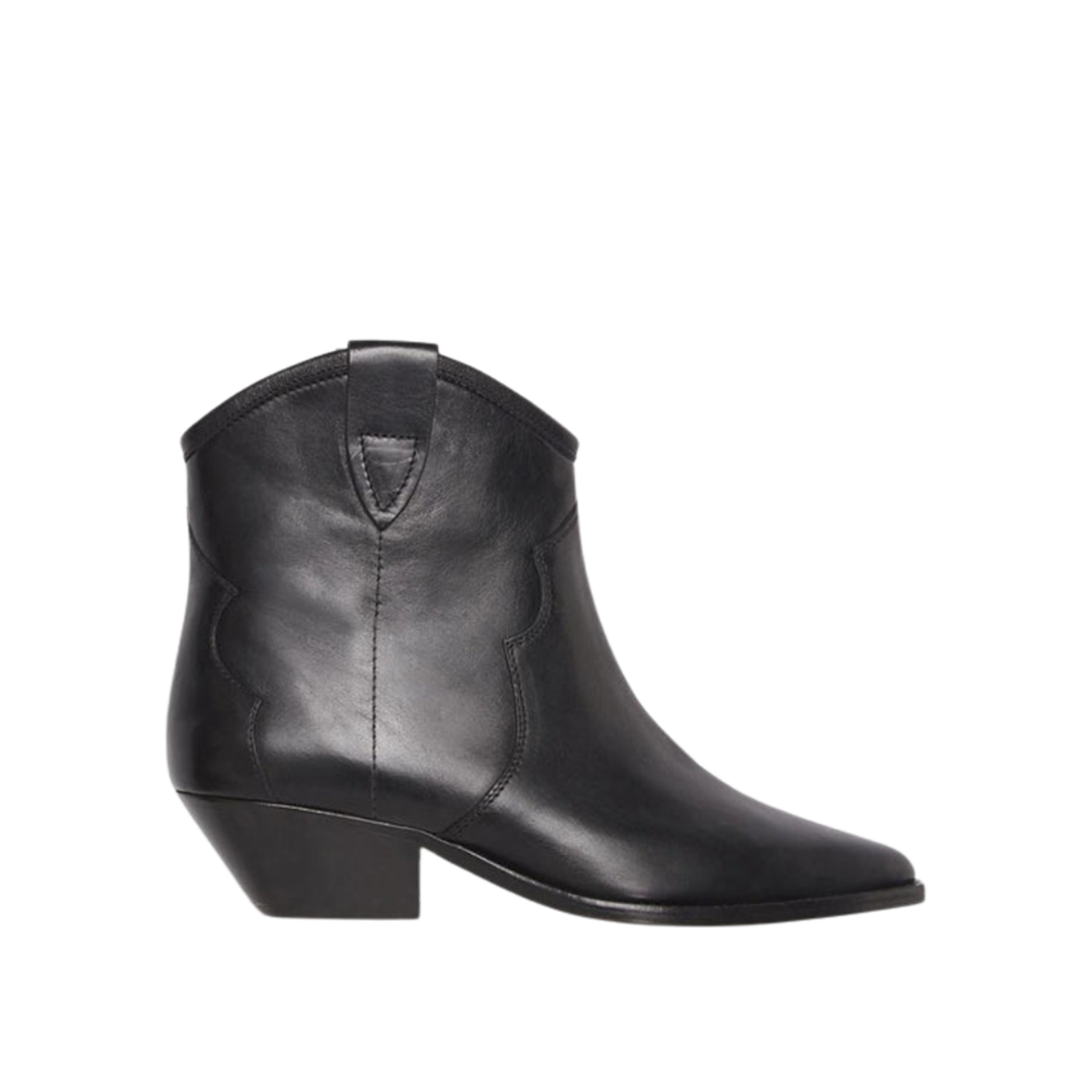 BO0002FA-A3A03S-01BK (W) Isabel Marant Dewina Calfskin Leather Cowboy Boots Black