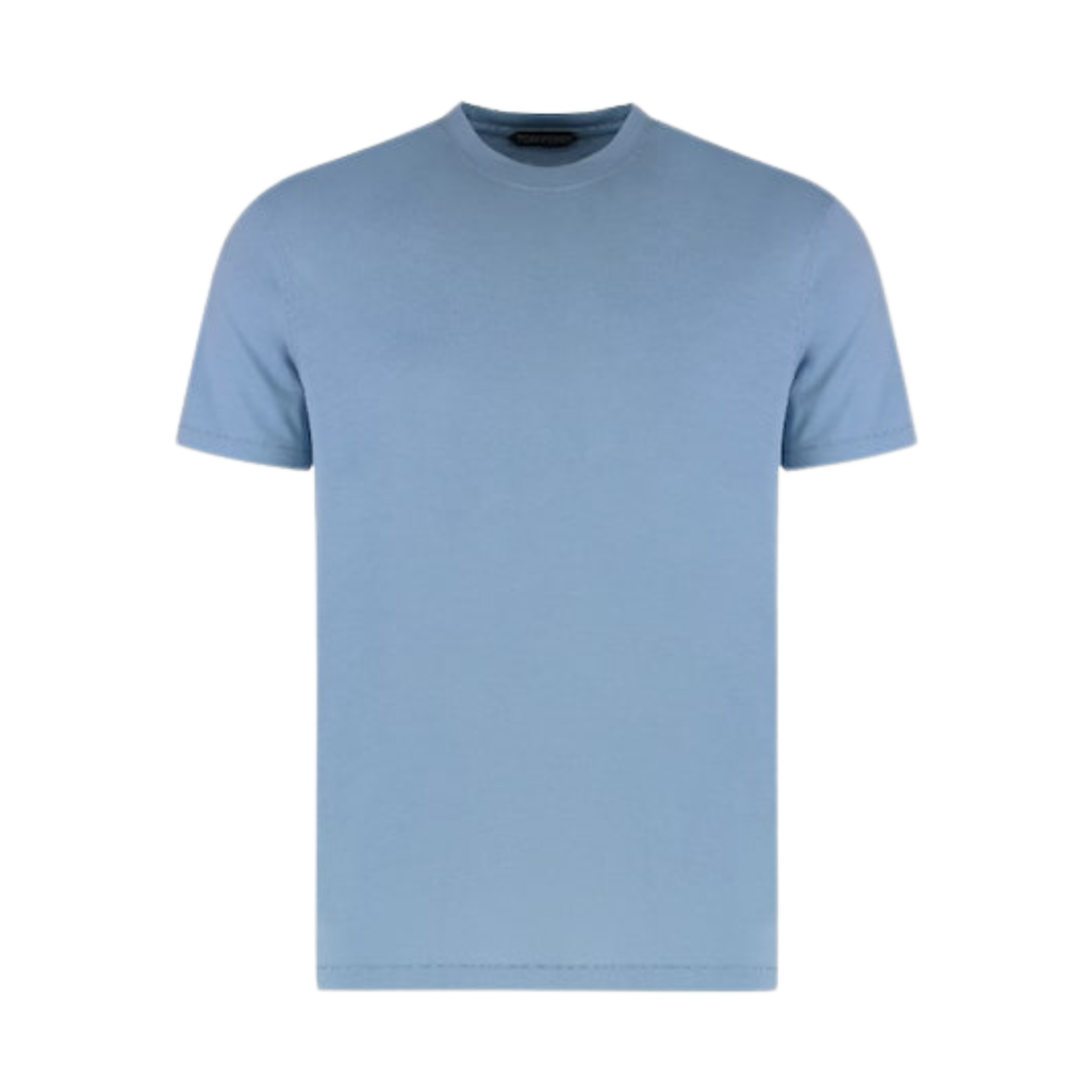 JCS004-JMT012-HB620 Tom Ford Lyocell Cotton Crewneck T-Shirt Dark Celeste
